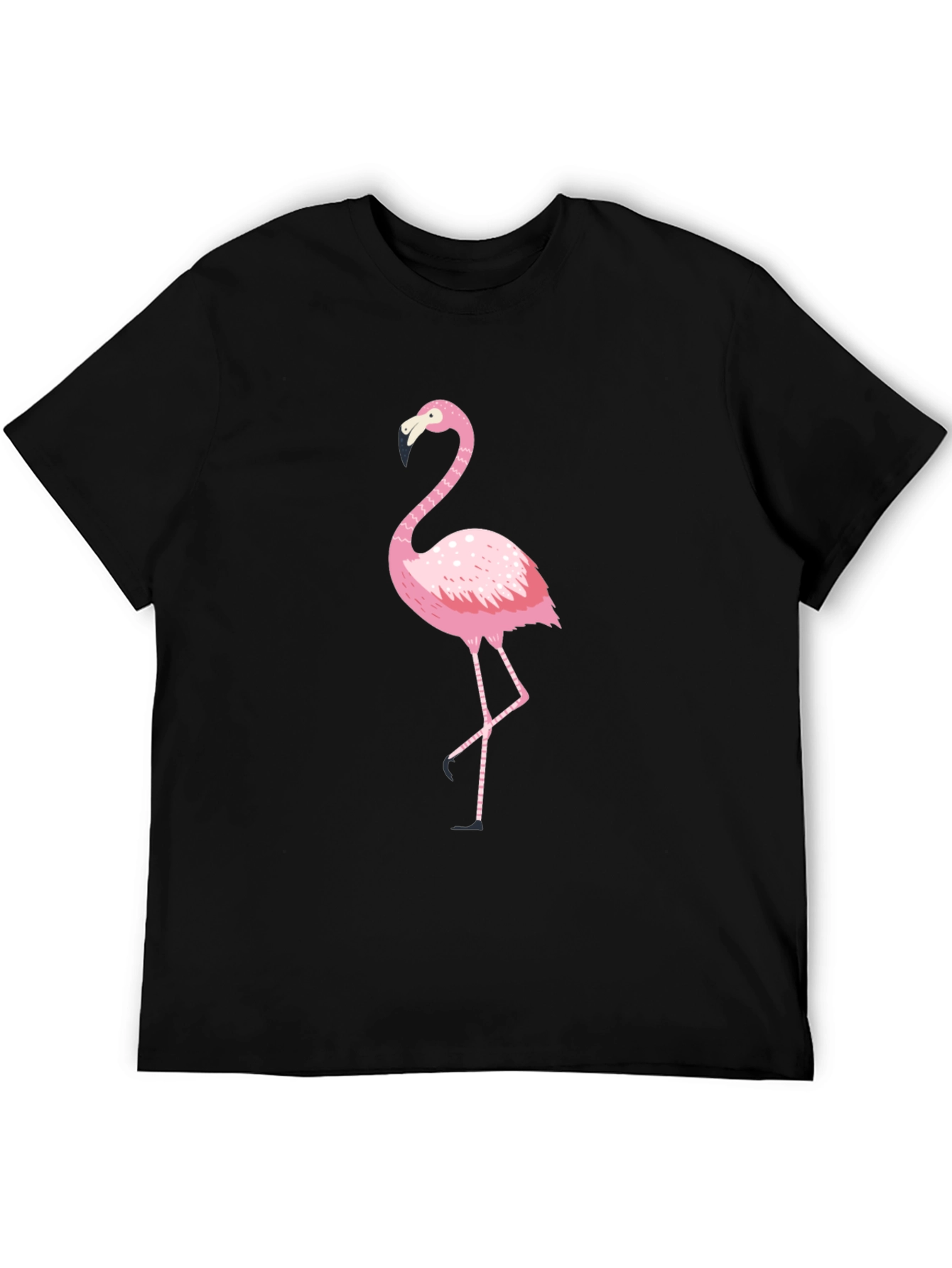 Pink Flamingo Black T-Shirt