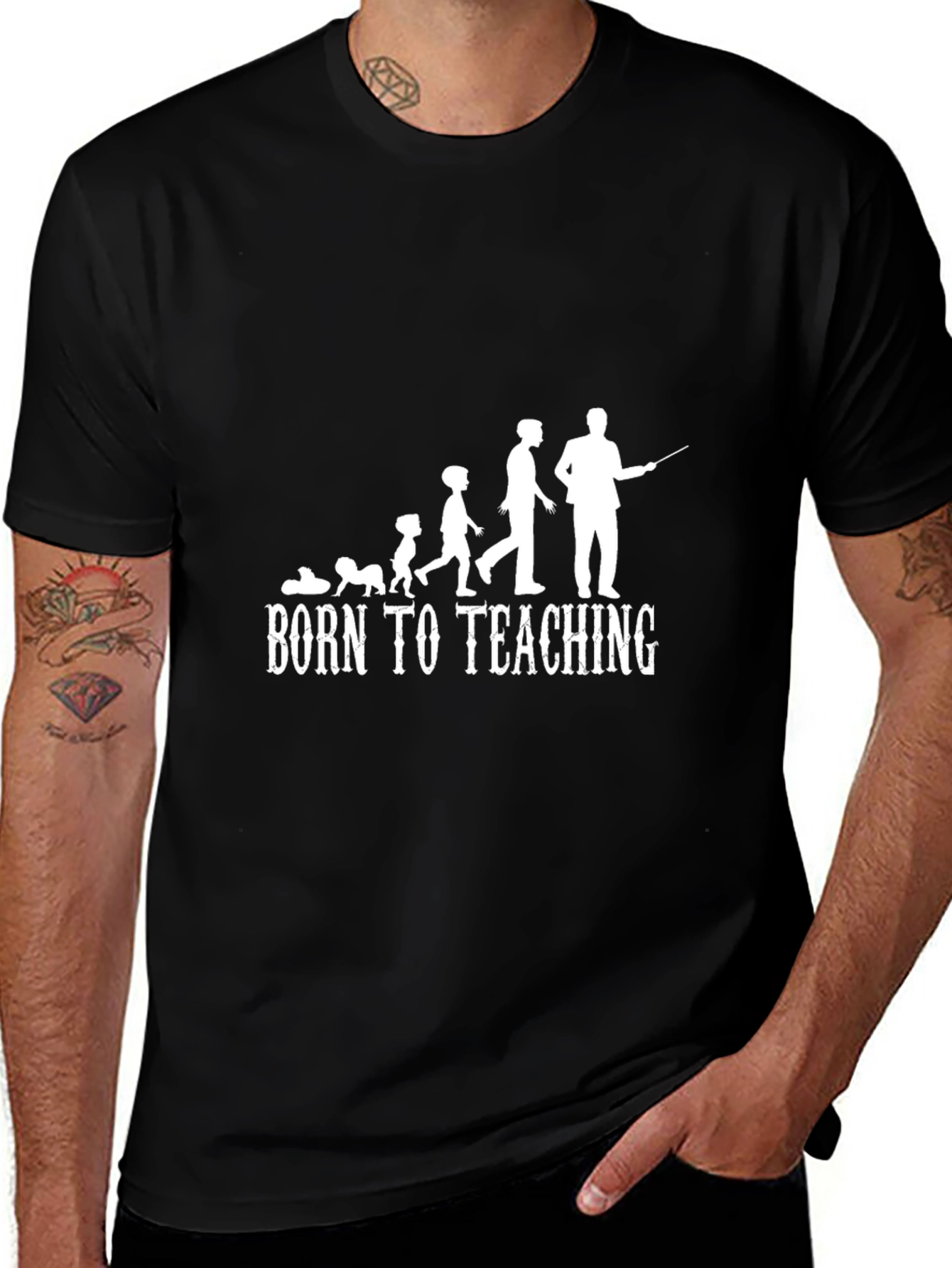 Born to Teach Black Graphic Tee