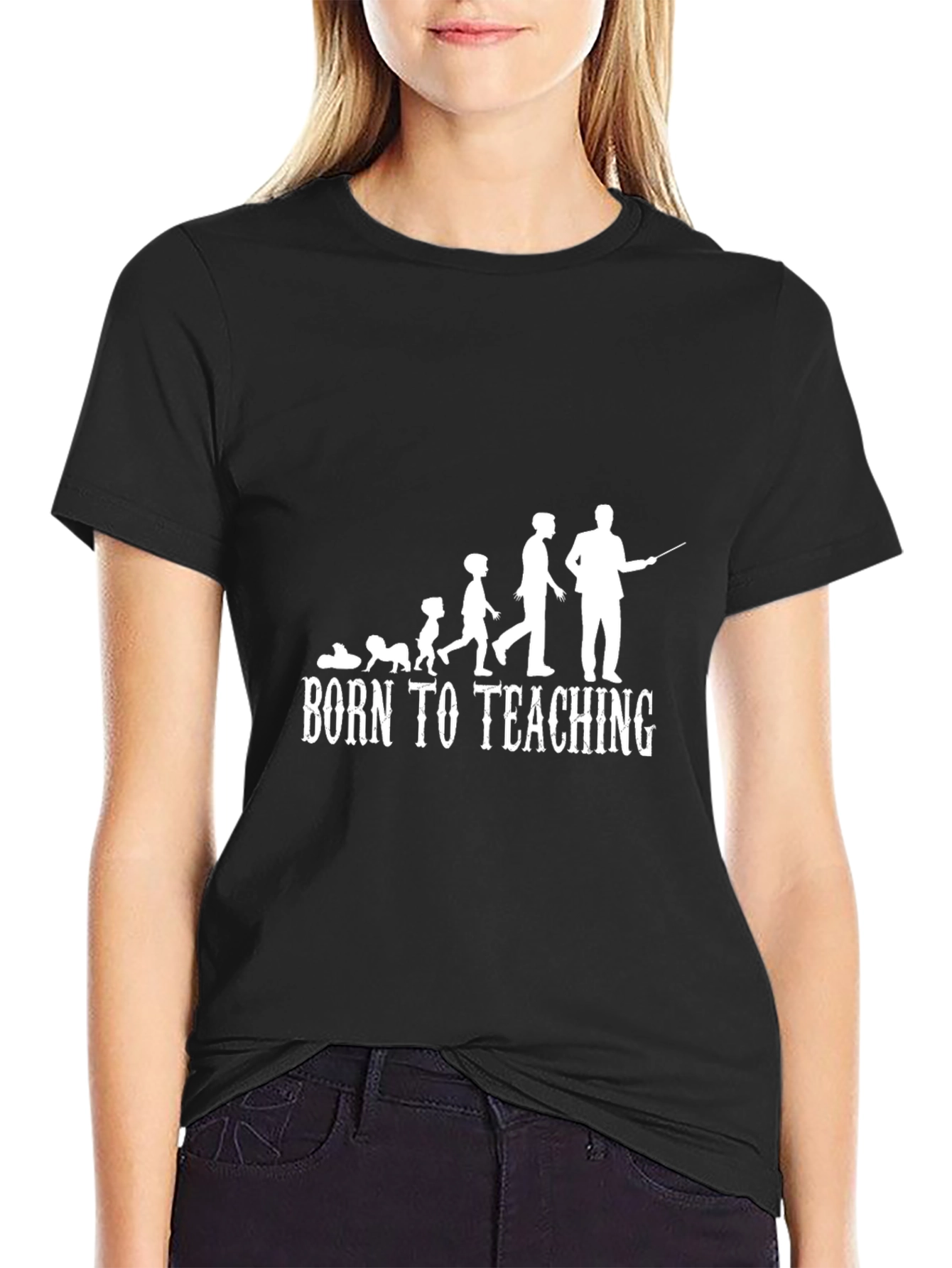 Born to Teach Black Graphic Tee