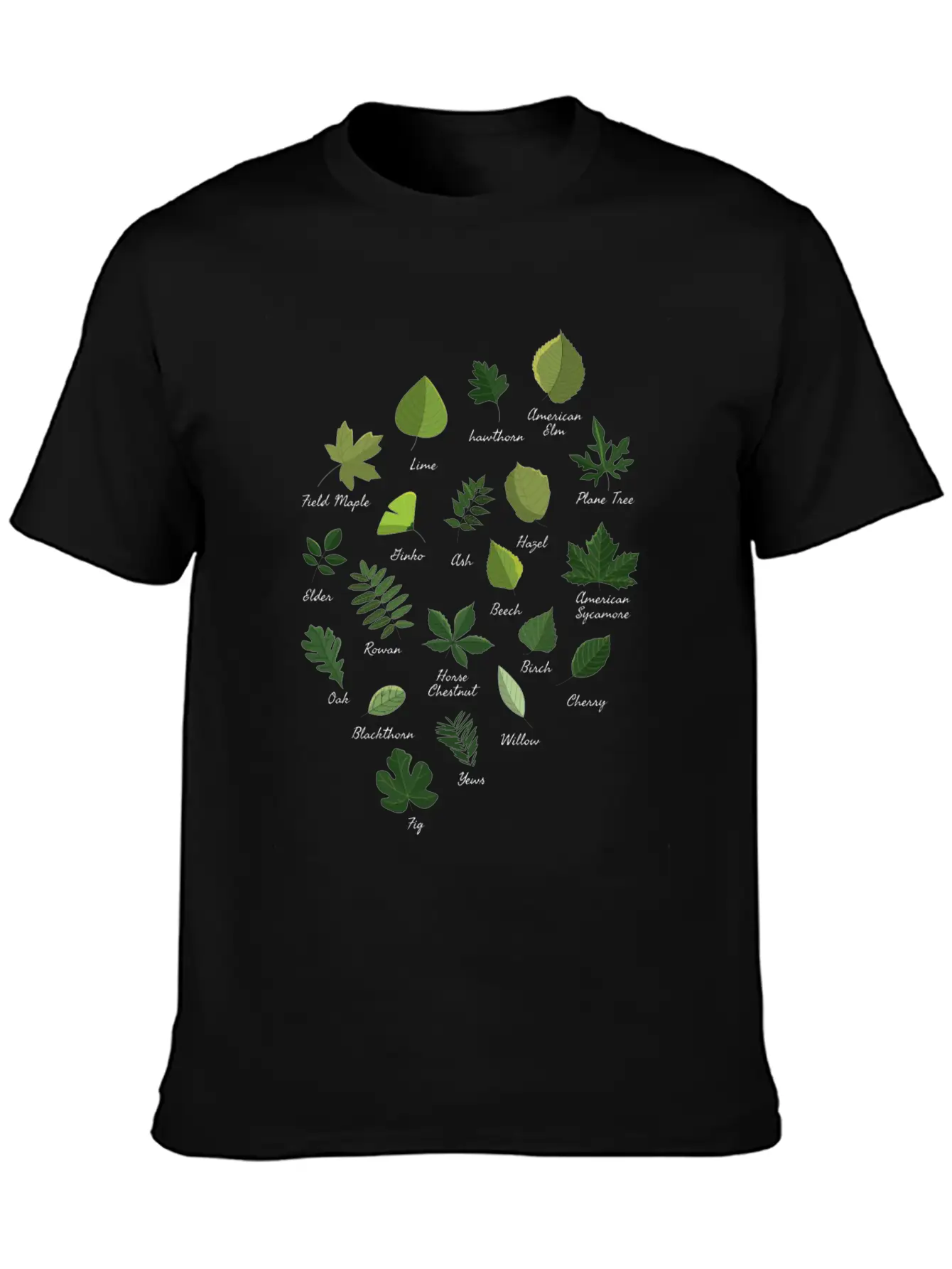 Leaves Varieties Trees Forest Nature Unisex Casual T-Shirt – Clean Design For Daily Comfort