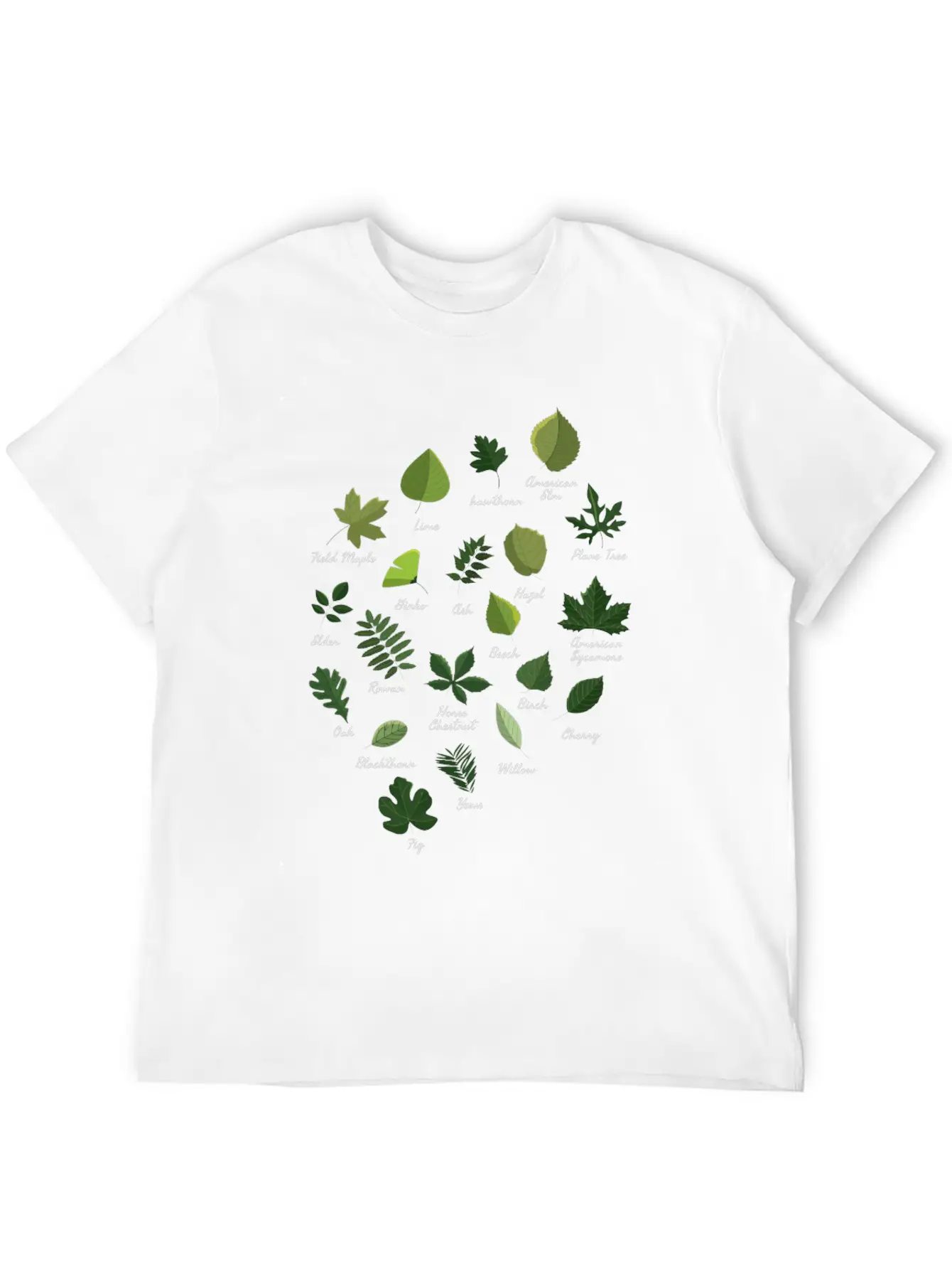 Leaves Varieties Trees Forest Nature Unisex Casual T-Shirt – Clean Design For Daily Comfort