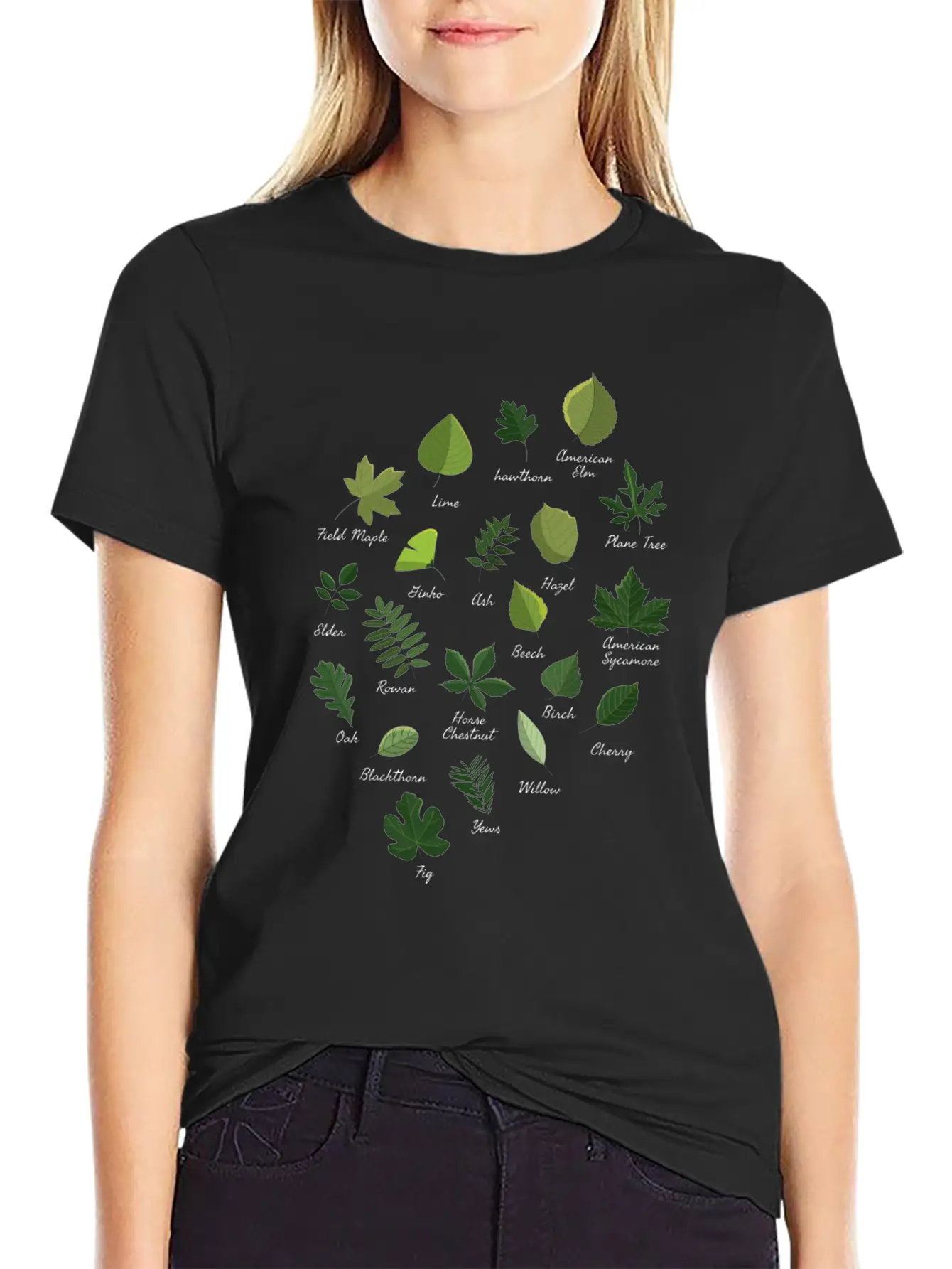 Leaves Varieties Trees Forest Nature Unisex Casual T-Shirt – Clean Design For Daily Comfort