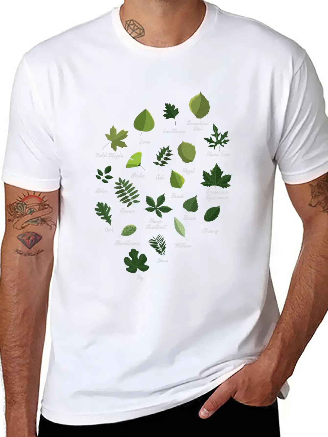 Leaves Varieties Trees Forest Nature Unisex Casual T-Shirt – Clean Design For Daily Comfort