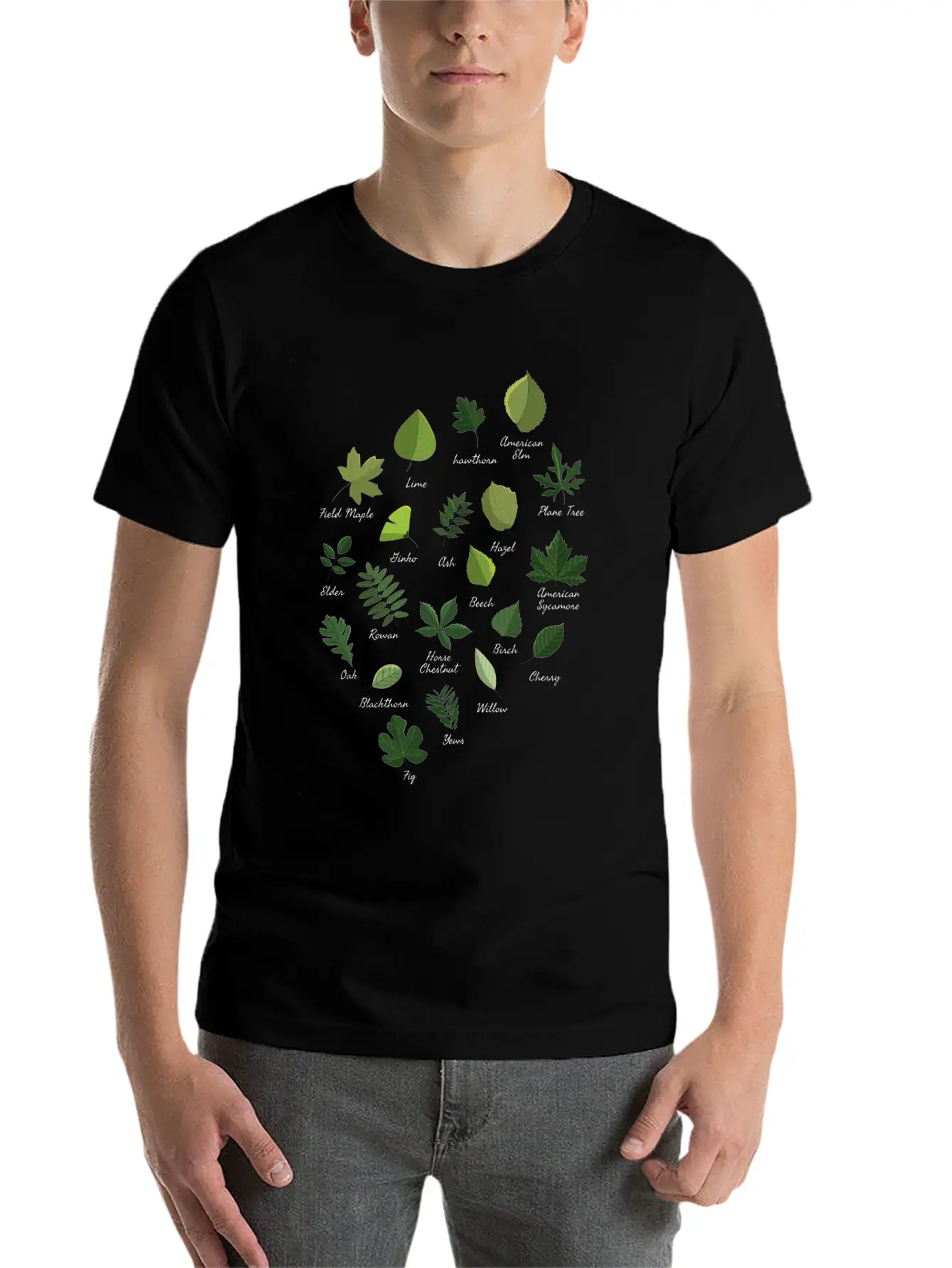 Leaves Varieties Trees Forest Nature Unisex Casual T-Shirt – Clean Design For Daily Comfort