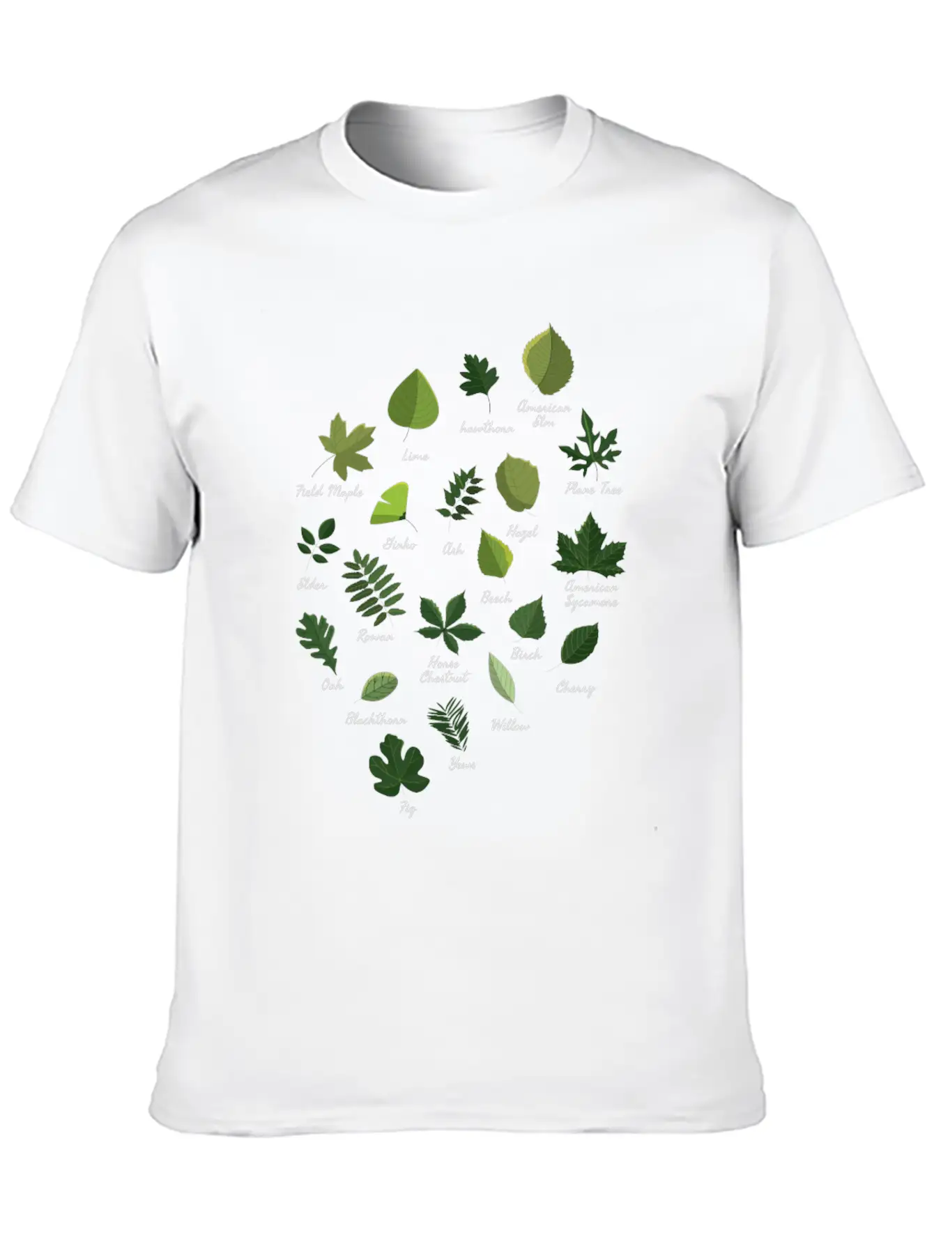 Leaves Varieties Trees Forest Nature Unisex Casual T-Shirt – Clean Design For Daily Comfort