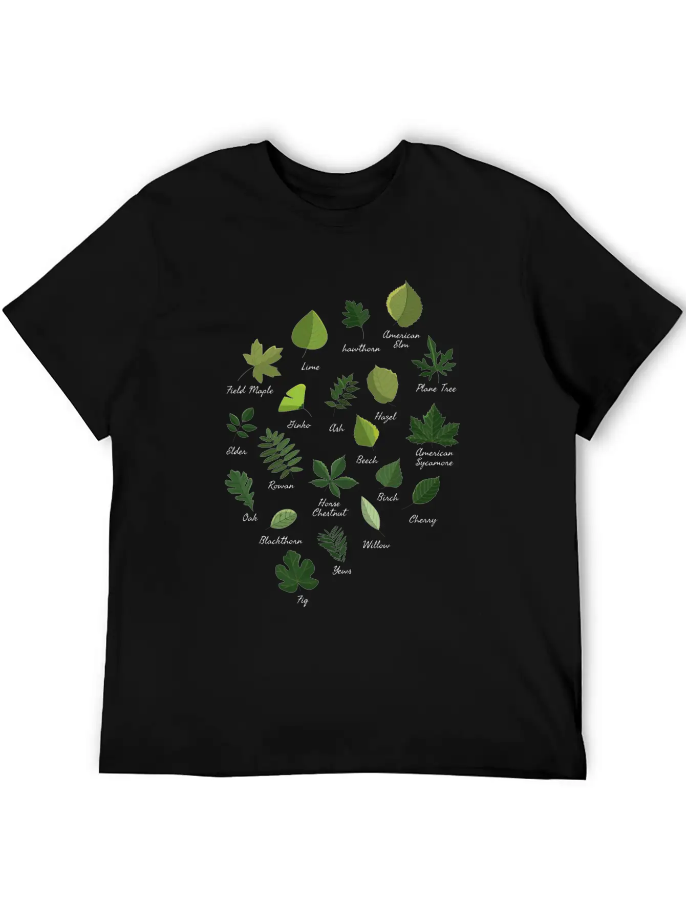 Leaves Varieties Trees Forest Nature Unisex Casual T-Shirt – Clean Design For Daily Comfort