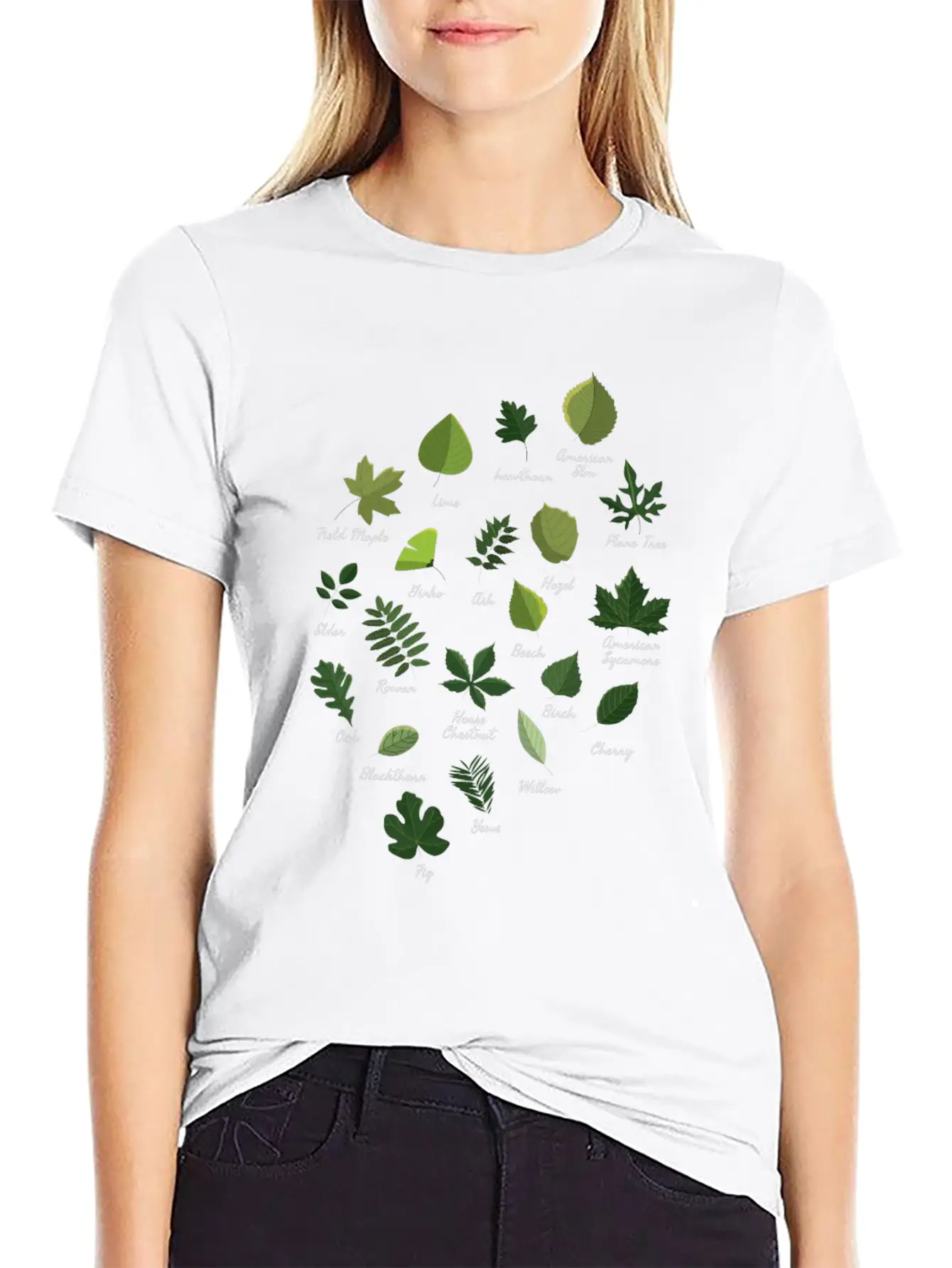 Leaves Varieties Trees Forest Nature Unisex Casual T-Shirt – Clean Design For Daily Comfort