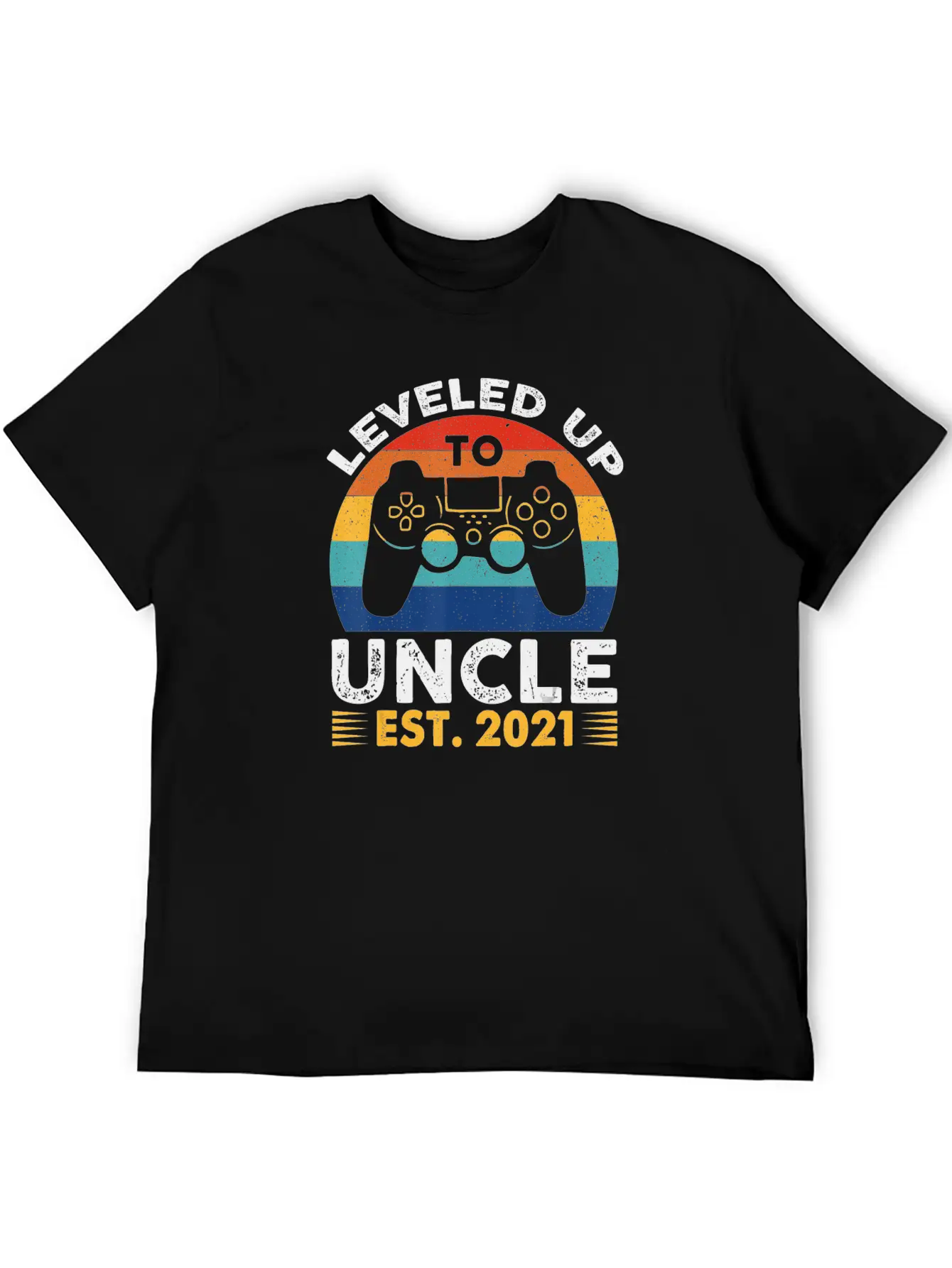 Leveled Up To Uncle Est 2021 Vintage Future Uncle Unisex Casual T-Shirt – Clean Design For Daily Comfort