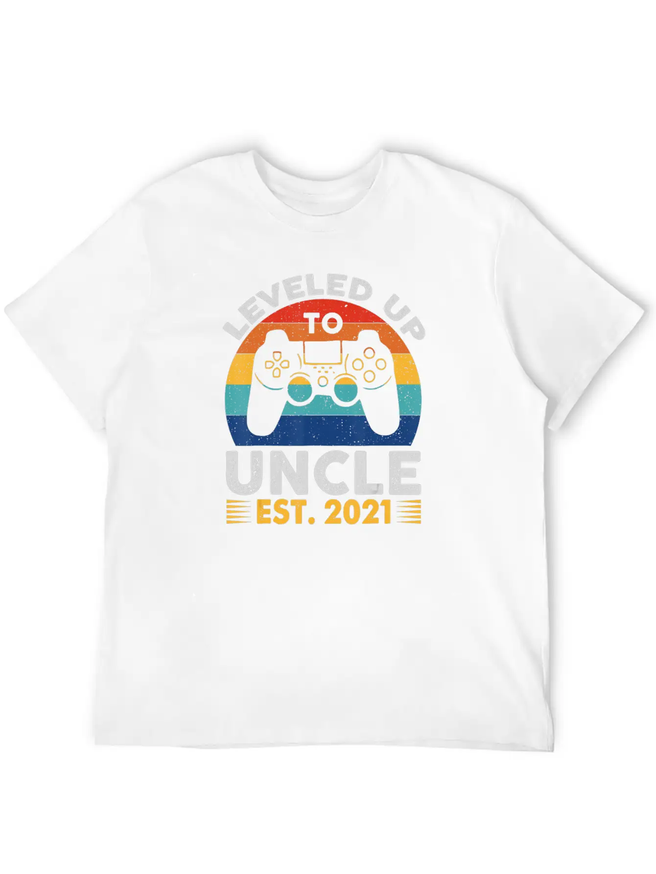 Leveled Up To Uncle Est 2021 Vintage Future Uncle Unisex Casual T-Shirt – Clean Design For Daily Comfort