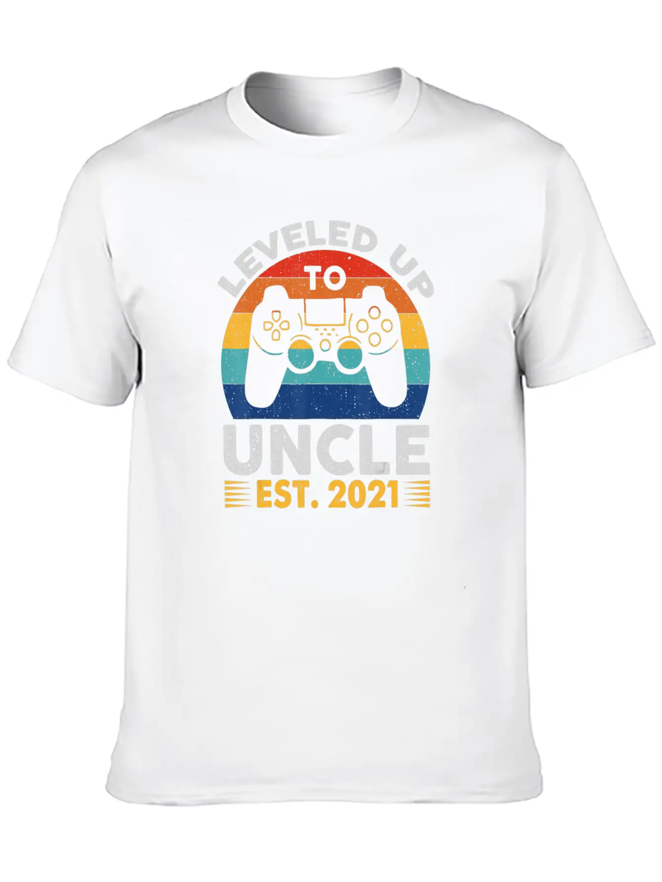 Leveled Up To Uncle Est 2021 Vintage Future Uncle Unisex Casual T-Shirt – Clean Design For Daily Comfort