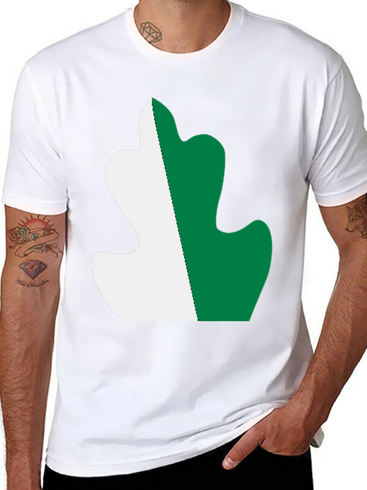 Unique Leaf Design Black T-Shirt