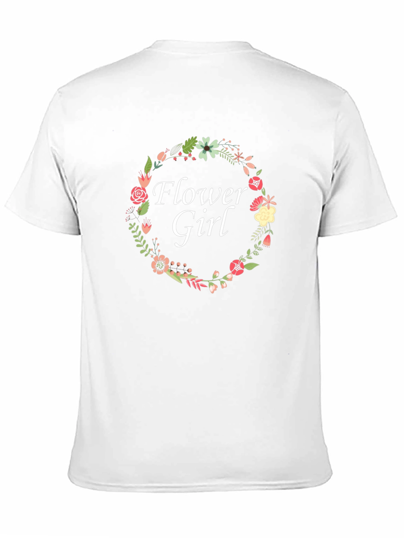 Flower Girl Floral Wreath Black T-Shirt