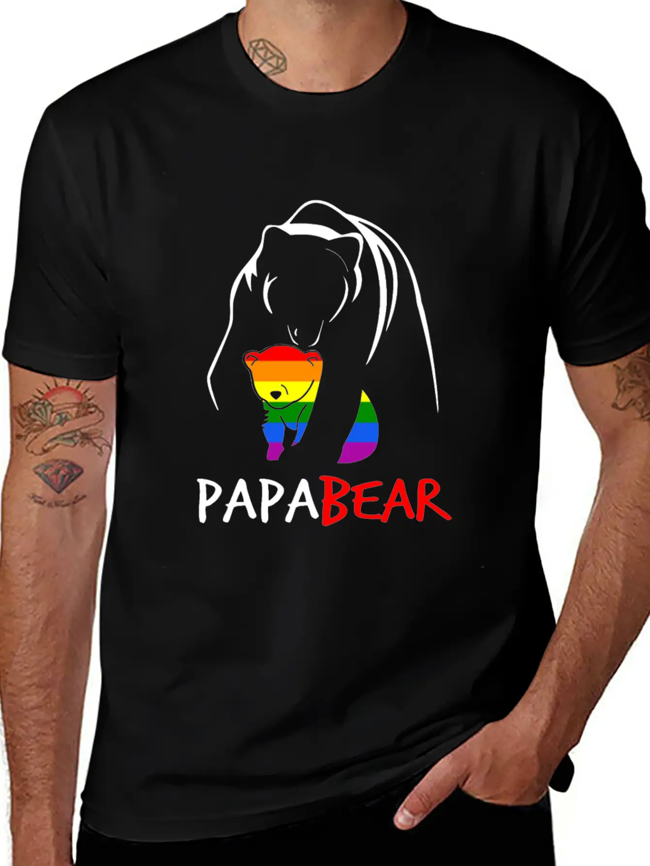 LGBT Papa Bear T Shirt Gay Pride Equal Rights Rain Unisex Casual T-Shirt – Clean Design For Daily Comfort