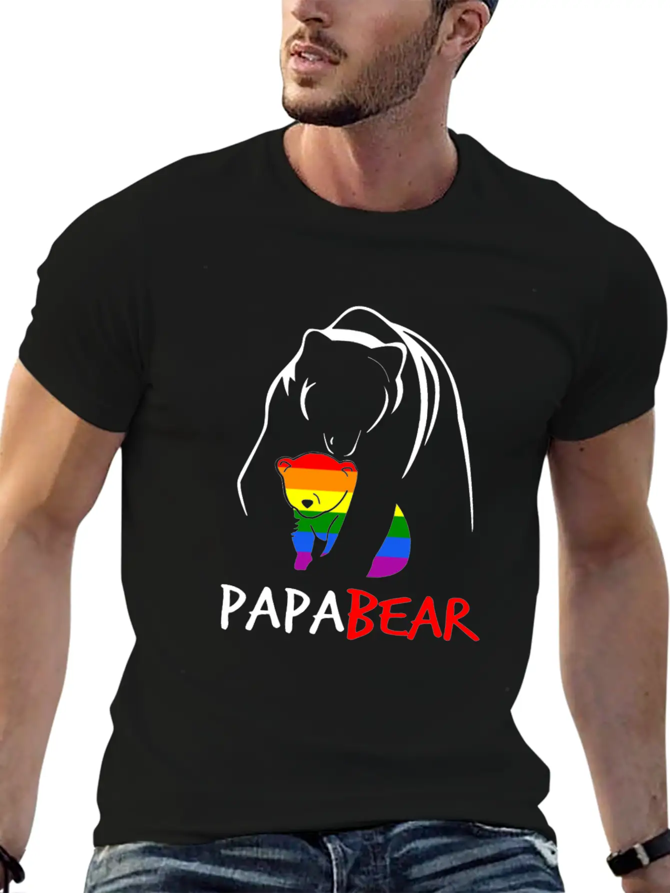 LGBT Papa Bear T Shirt Gay Pride Equal Rights Rain Unisex Casual T-Shirt – Clean Design For Daily Comfort