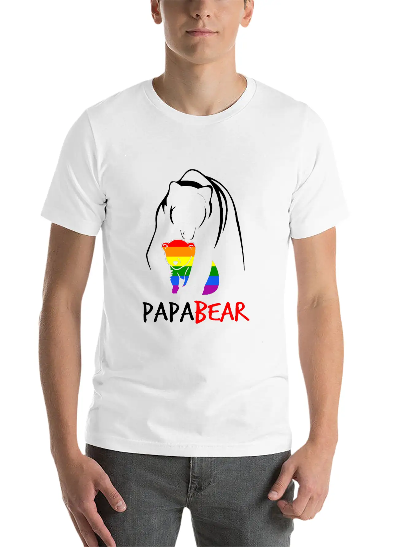 LGBT Papa Bear T Shirt Gay Pride Equal Rights Rain Unisex Casual T-Shirt – Clean Design For Daily Comfort