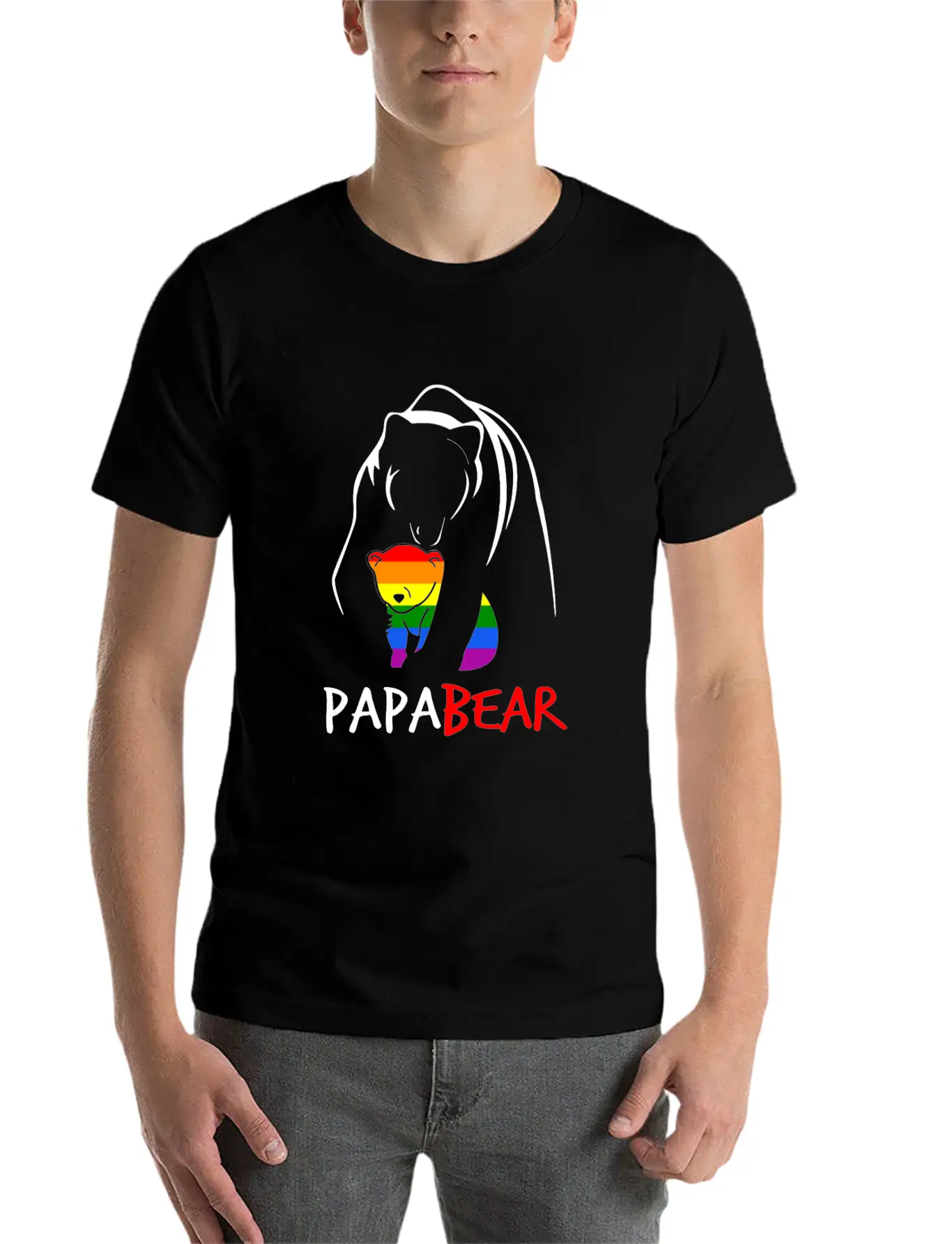 LGBT Papa Bear T Shirt Gay Pride Equal Rights Rain Unisex Casual T-Shirt – Clean Design For Daily Comfort