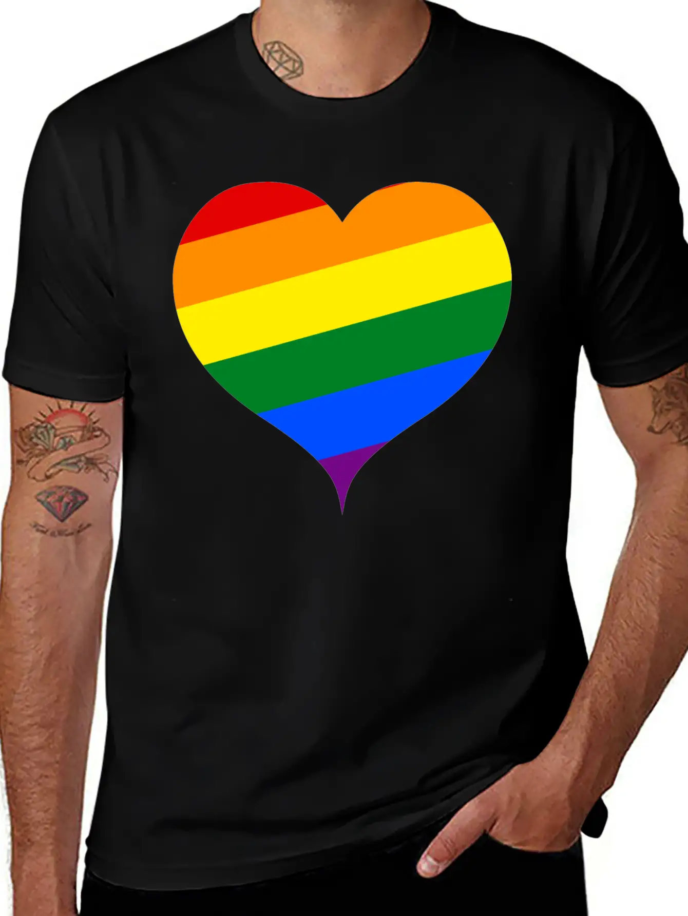 LGBT PRIDE HEART Unisex Casual T-Shirt – Clean Design For Daily Comfort