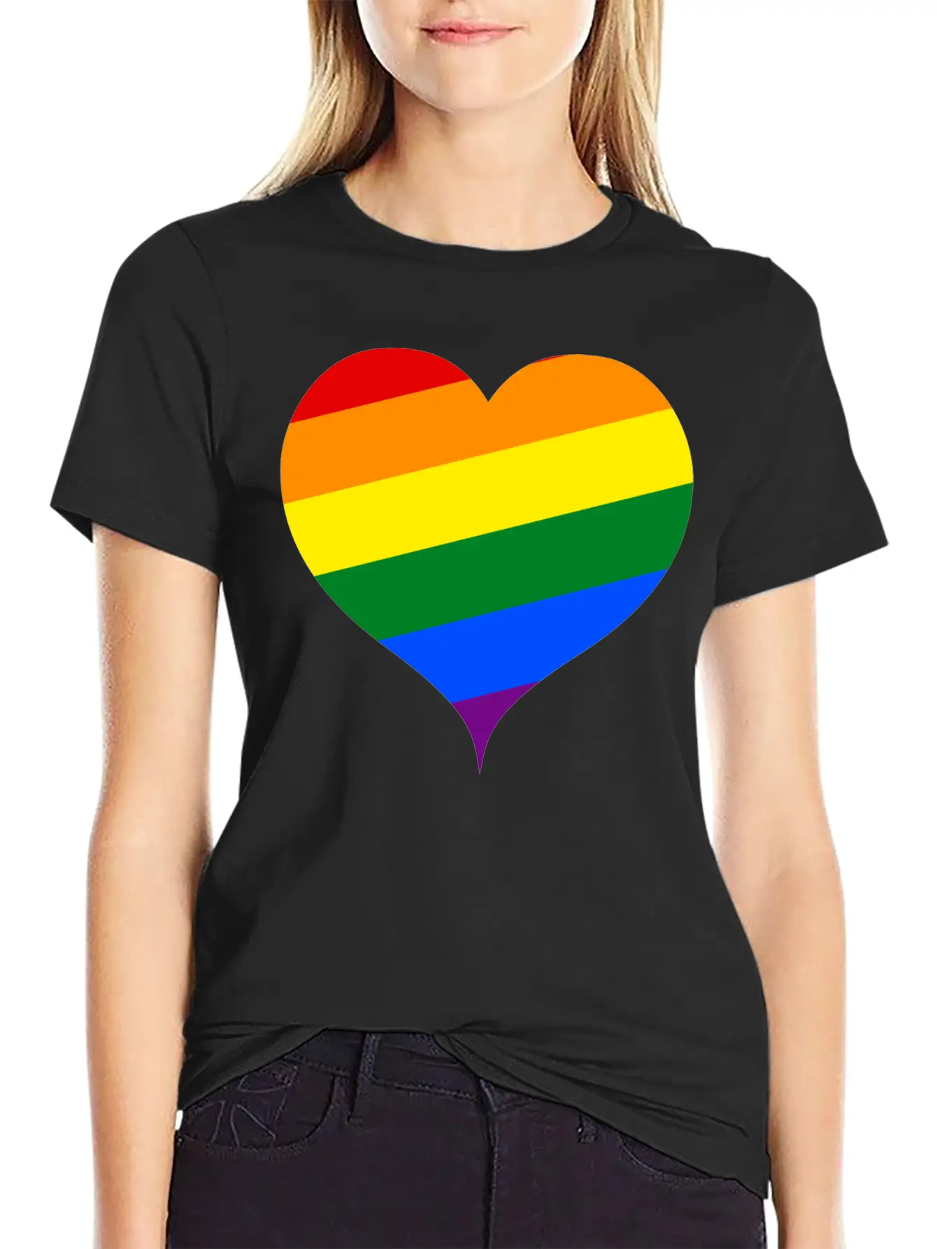 LGBT PRIDE HEART Unisex Casual T-Shirt – Clean Design For Daily Comfort