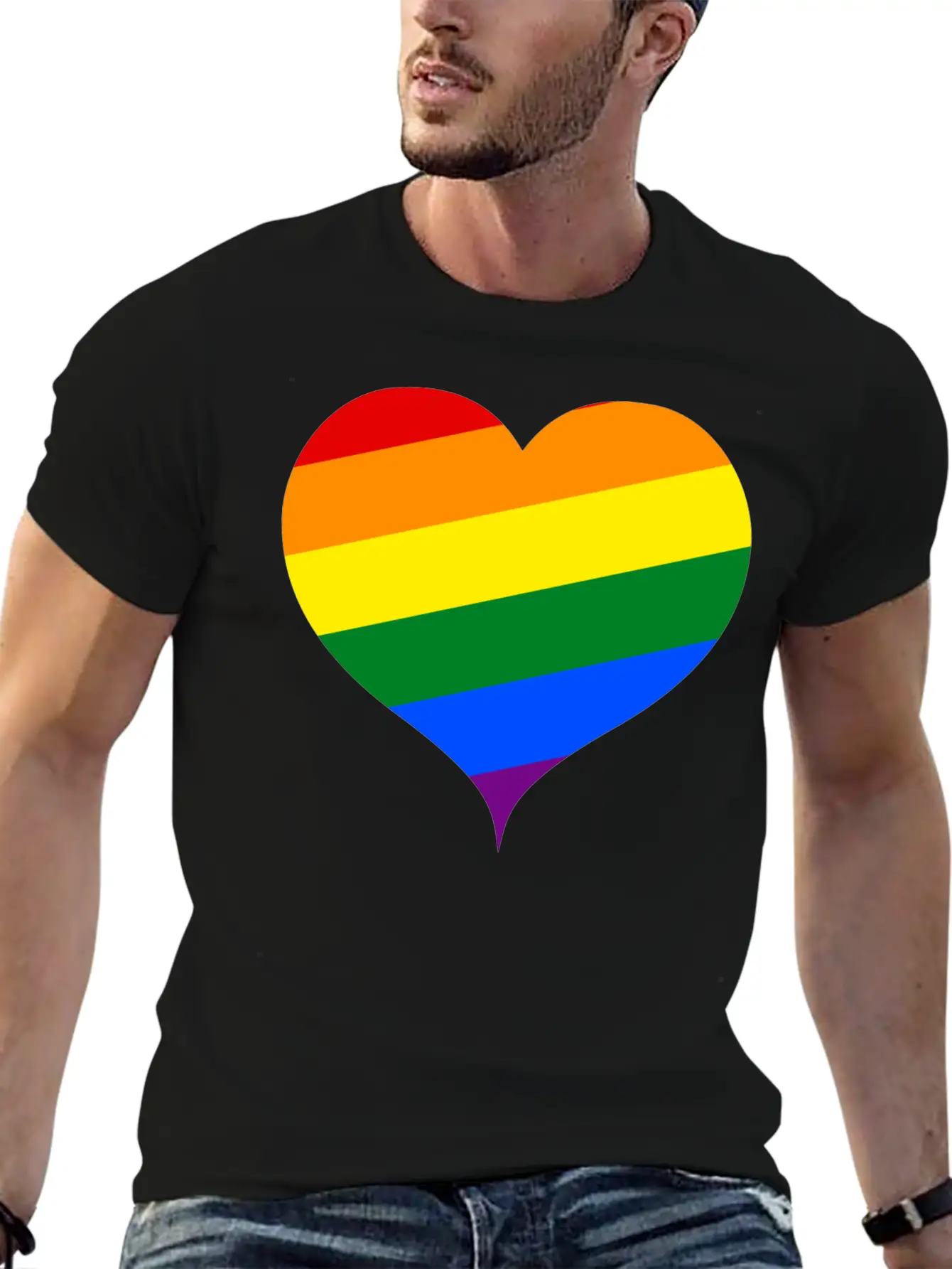 LGBT PRIDE HEART Unisex Casual T-Shirt – Clean Design For Daily Comfort