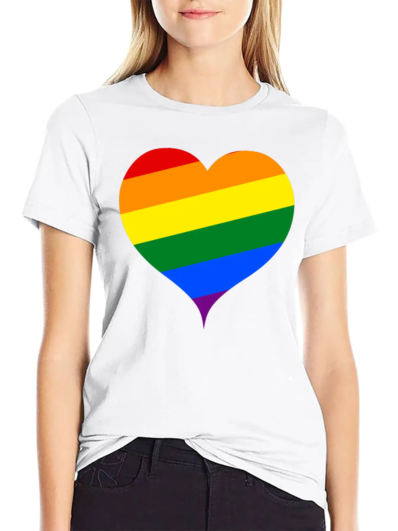 LGBT PRIDE HEART Unisex Casual T-Shirt – Clean Design For Daily Comfort