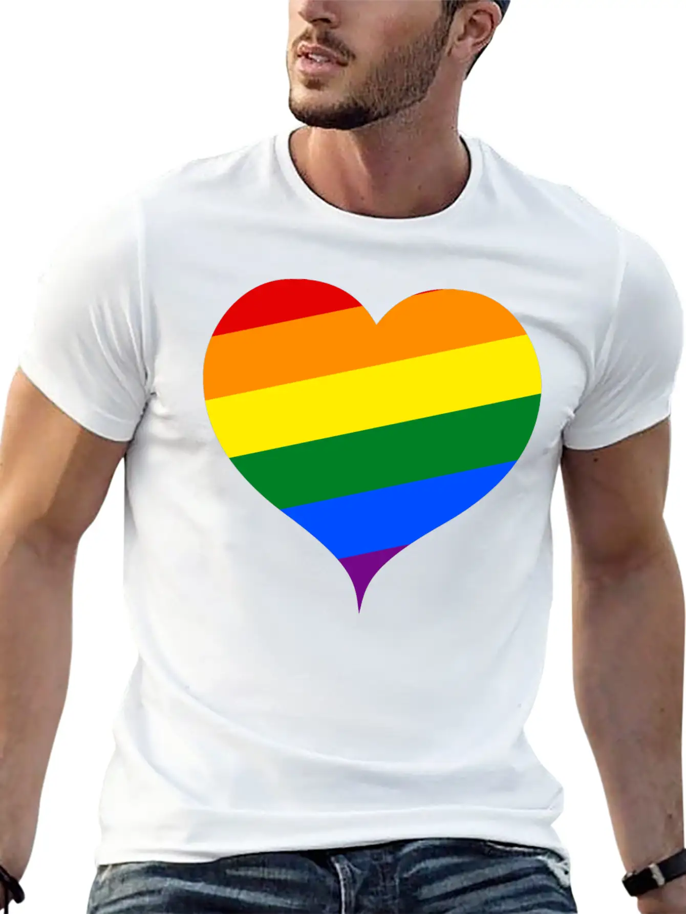 LGBT PRIDE HEART Unisex Casual T-Shirt – Clean Design For Daily Comfort