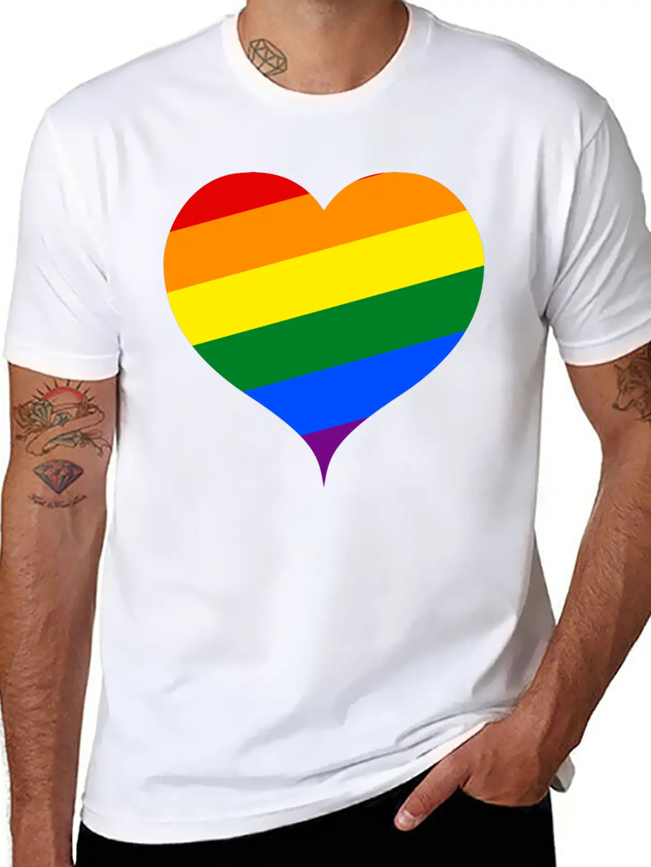 LGBT PRIDE HEART Unisex Casual T-Shirt – Clean Design For Daily Comfort