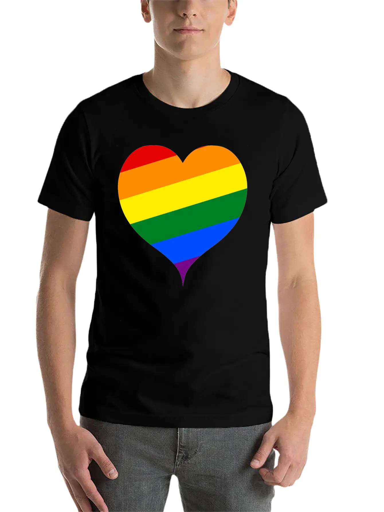 LGBT PRIDE HEART Unisex Casual T-Shirt – Clean Design For Daily Comfort