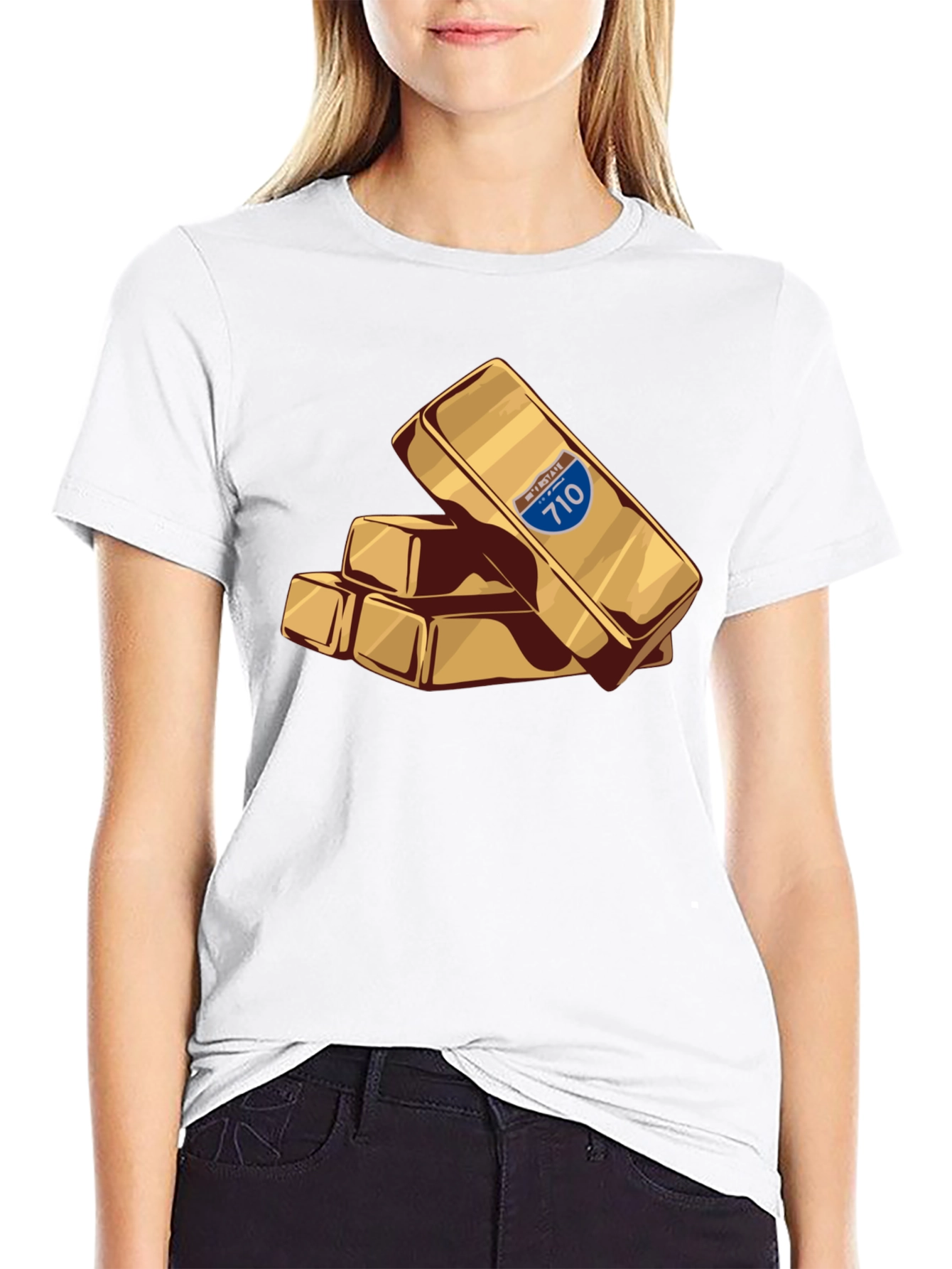 Interstate 710 Gold Bar Stack Tee