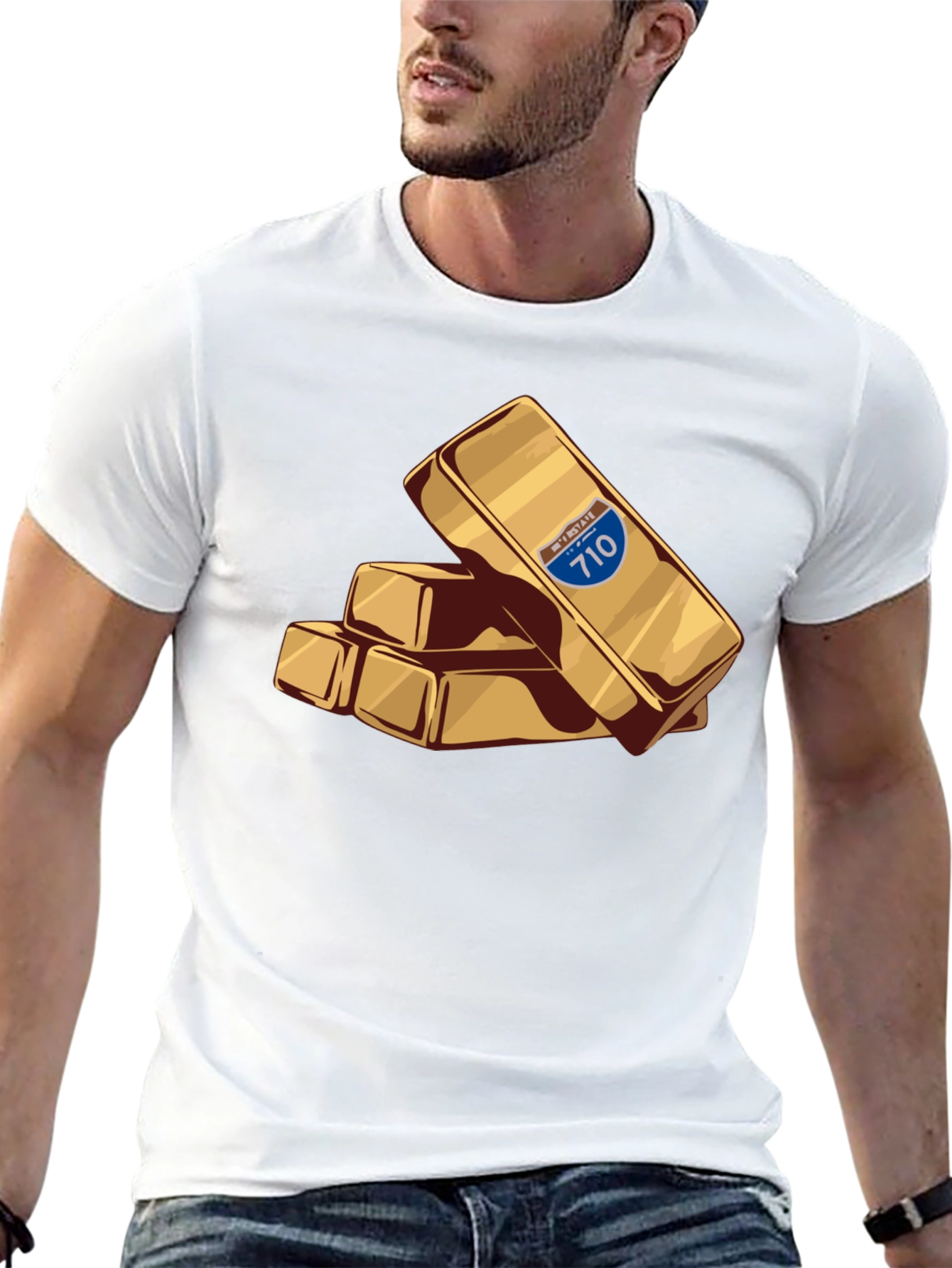 Interstate 710 Gold Bar Stack Tee