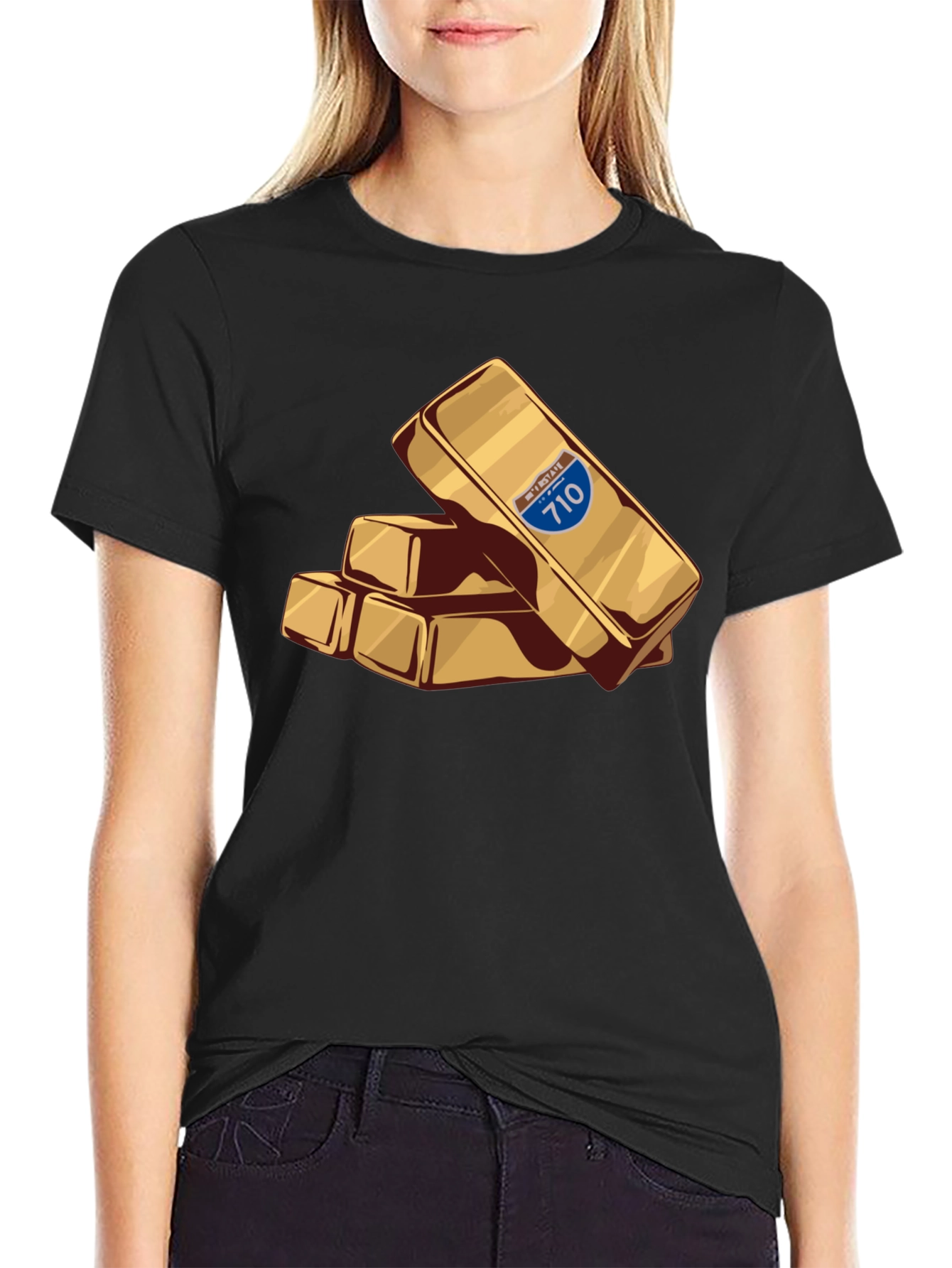 Interstate 710 Gold Bar Stack Tee
