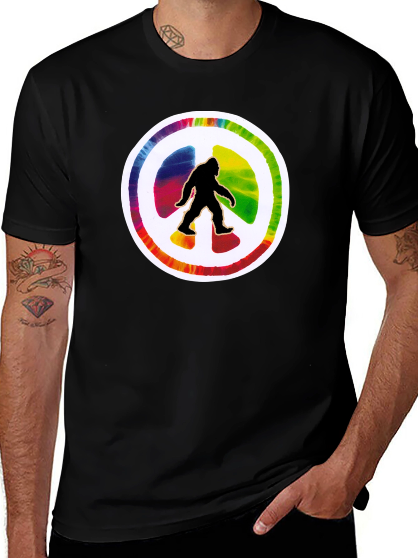 Peace Bigfoot Tie Dye Graphic Tee