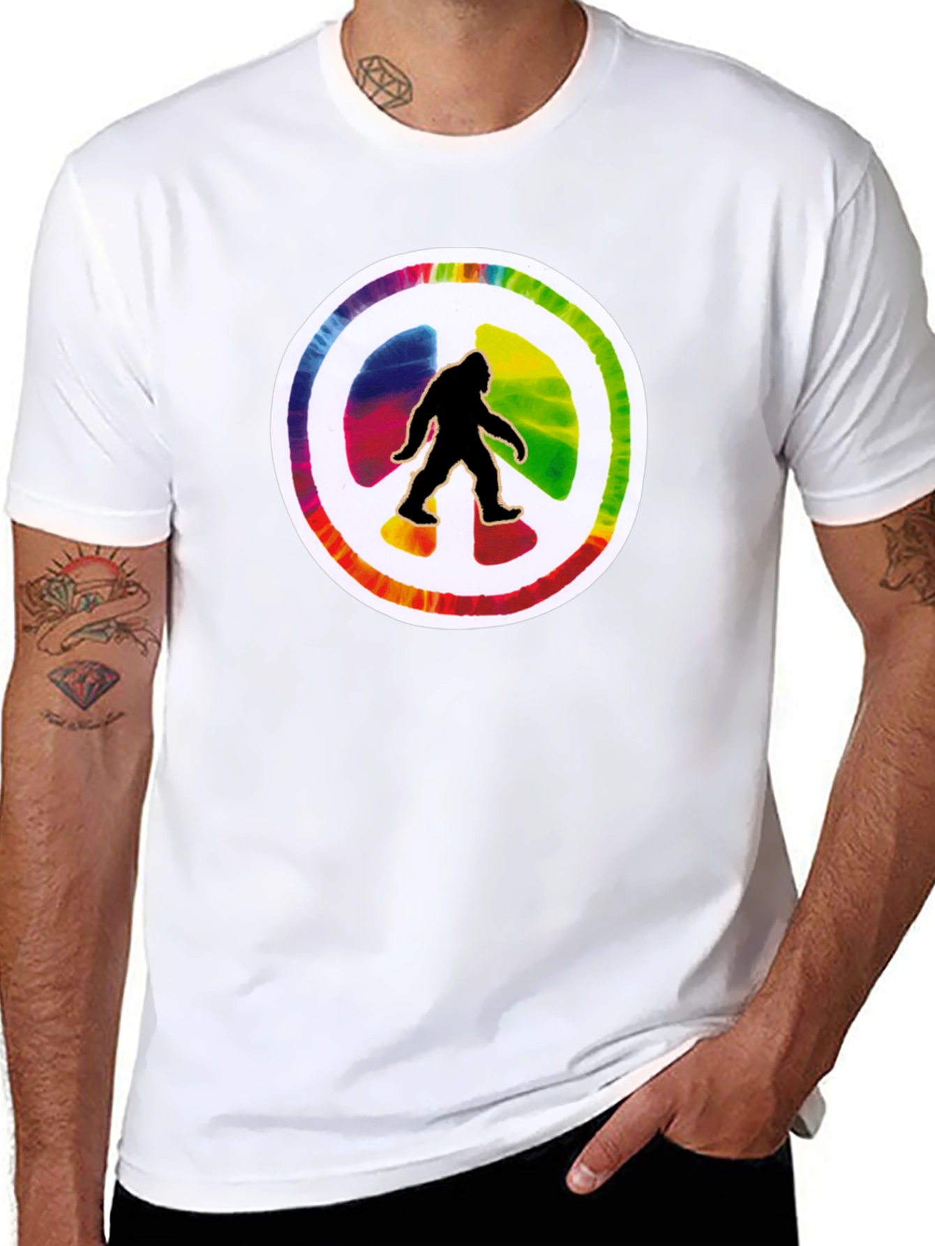 Peace Bigfoot Tie Dye Graphic Tee