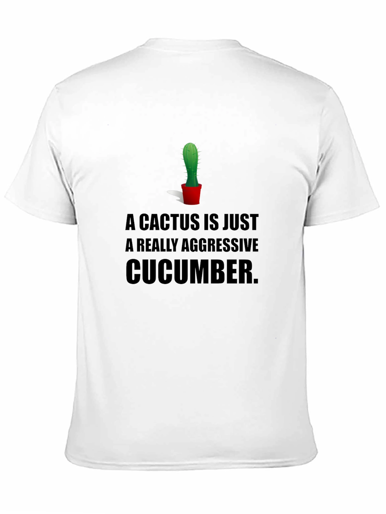 Cactus Cucumber Graphic Tee - Humorous Black T-Shirt