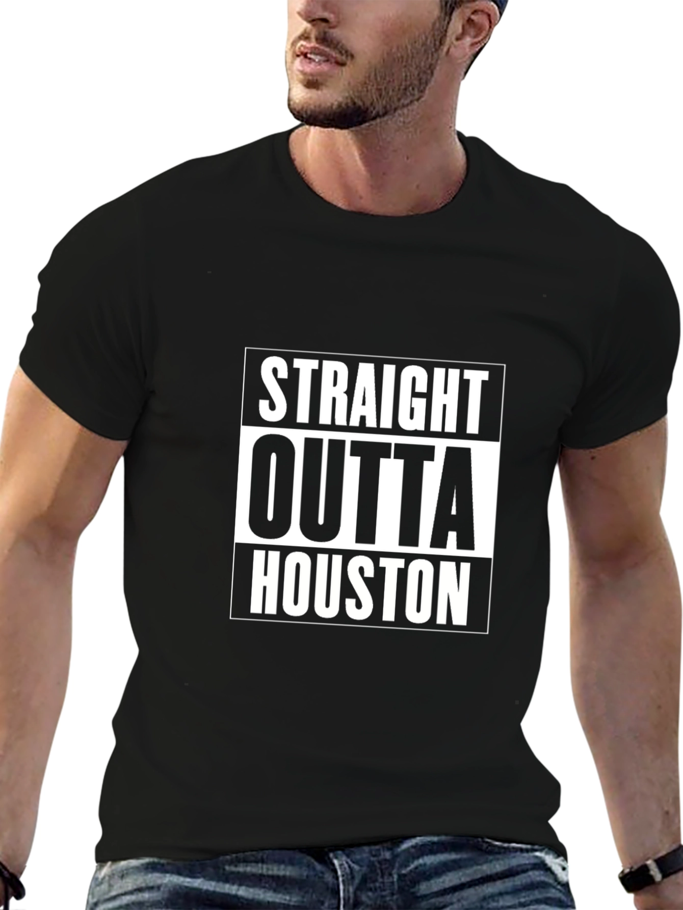 Straight Outta Houston Black T-Shirt