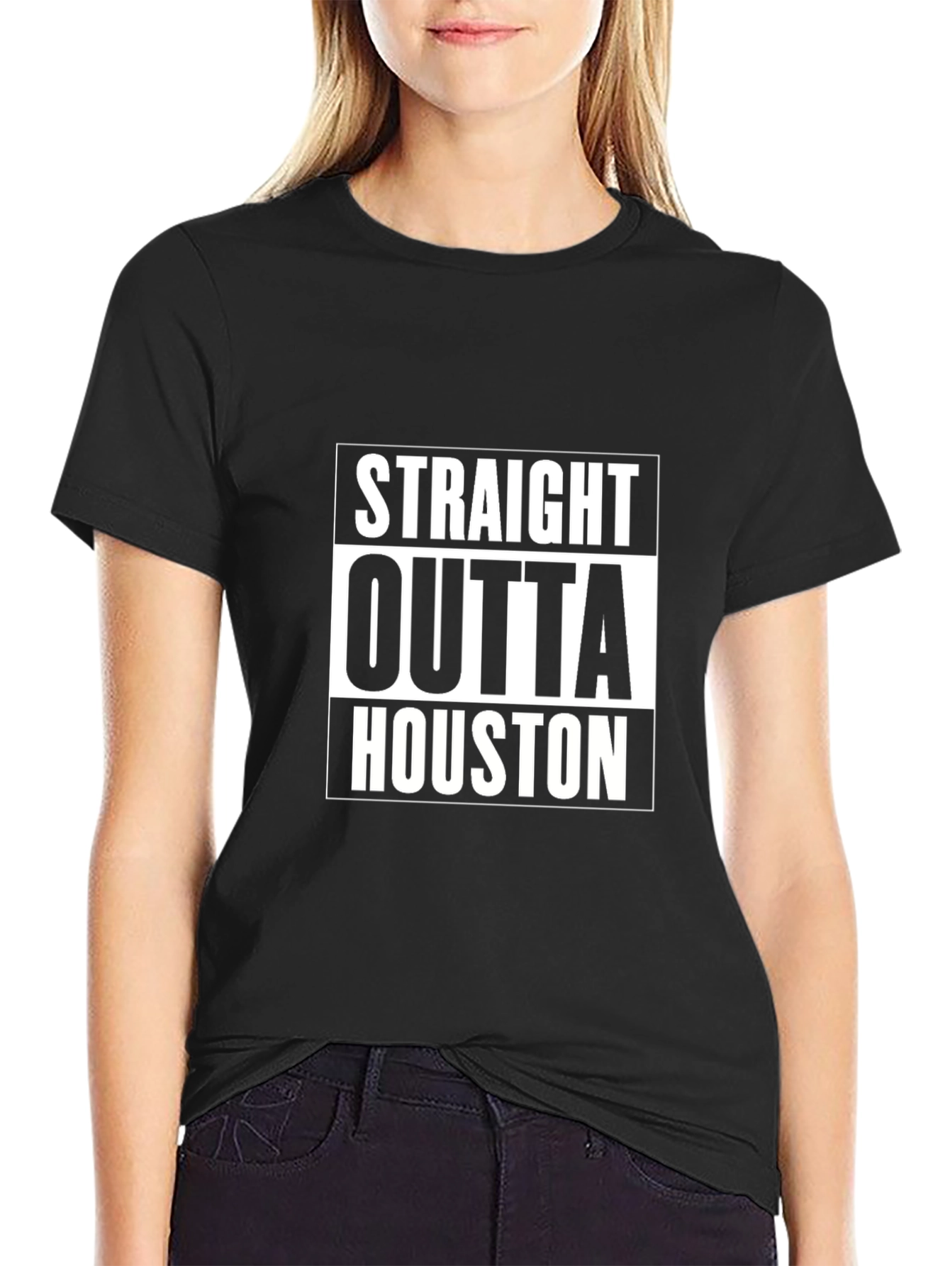 Straight Outta Houston Black T-Shirt