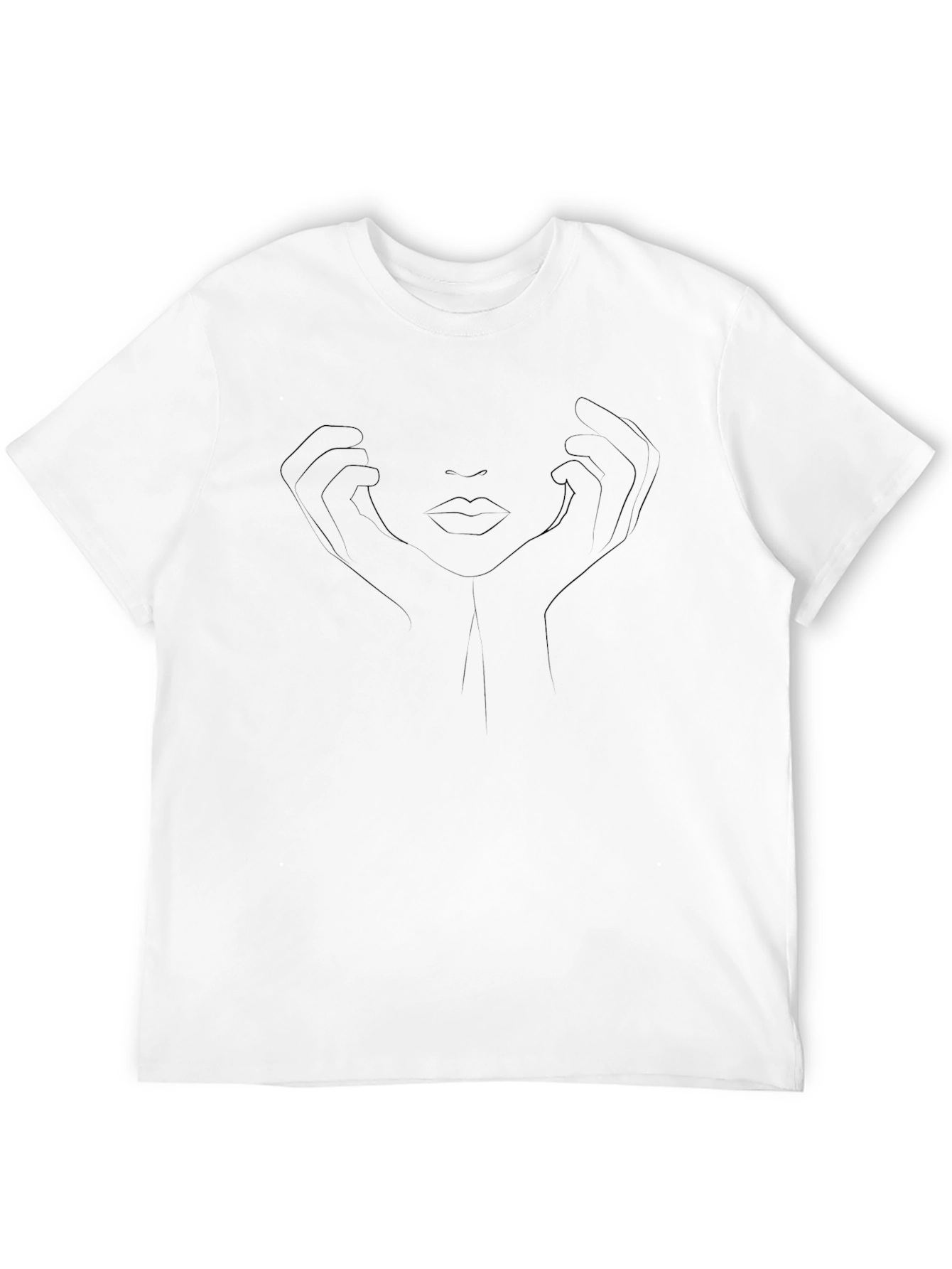 Minimalist Face Line Art T-Shirt - Unisex