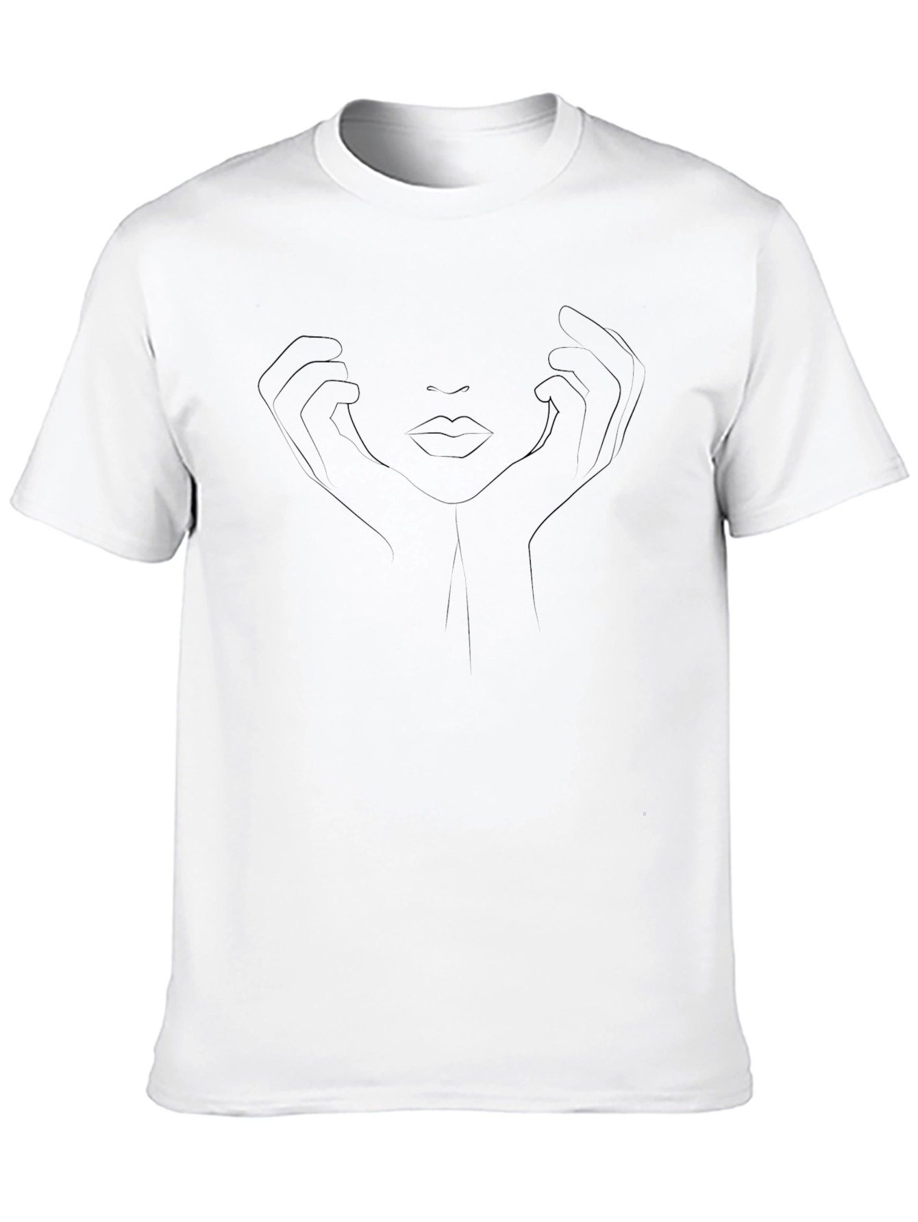 Minimalist Face Line Art T-Shirt - Unisex