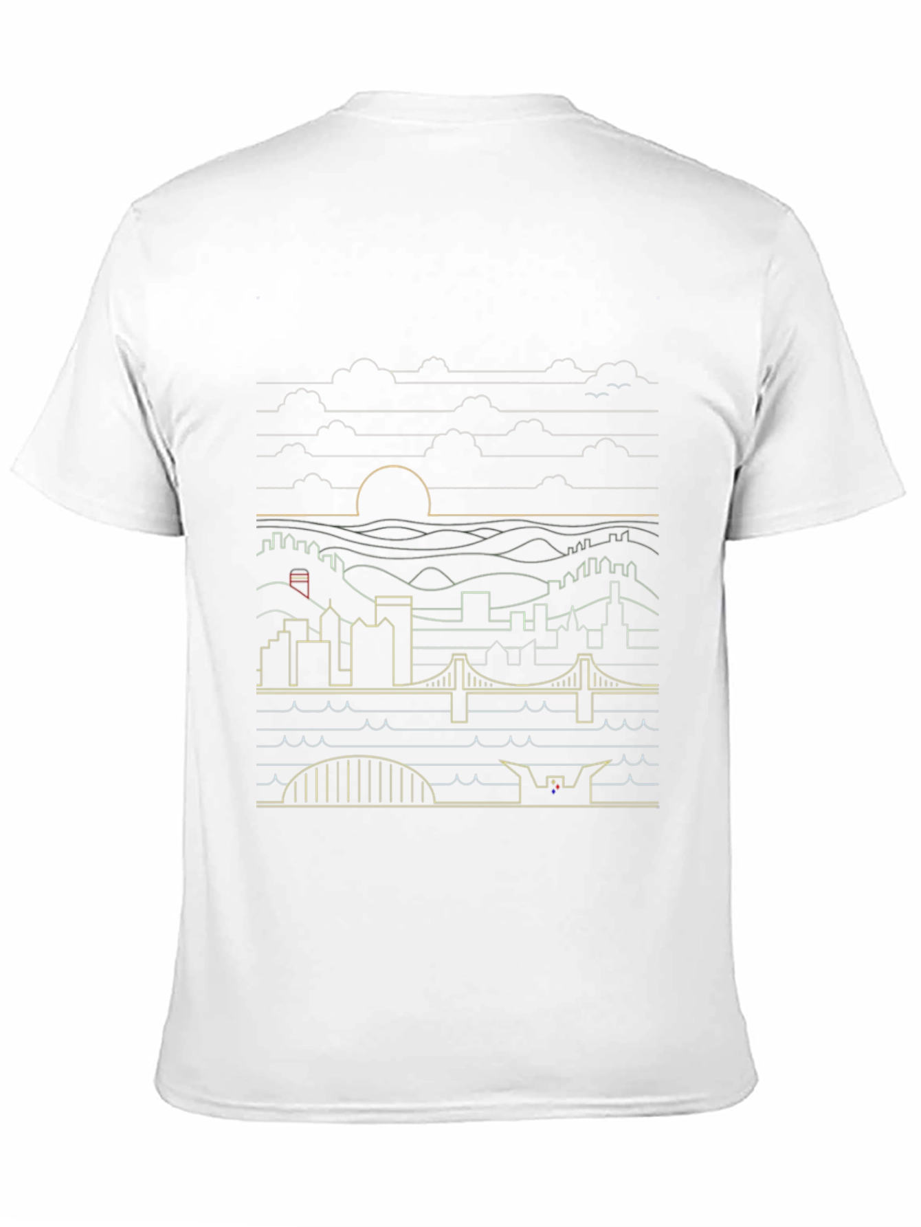 Cityscape Line Art Graphic Tee - Stylish Urban Design