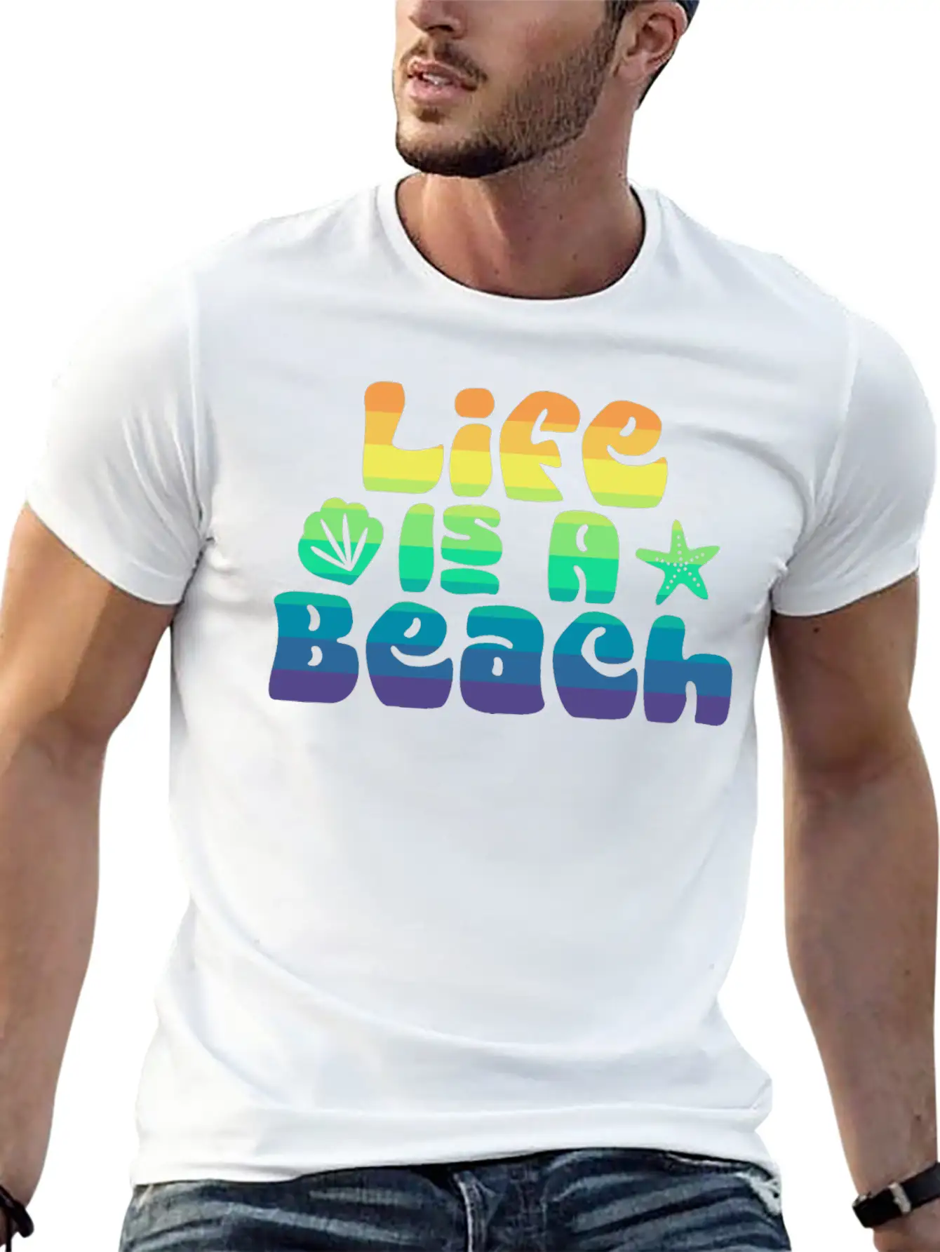 Life's A Beach Unisex Casual T-Shirt – Clean Design For Daily Comfort