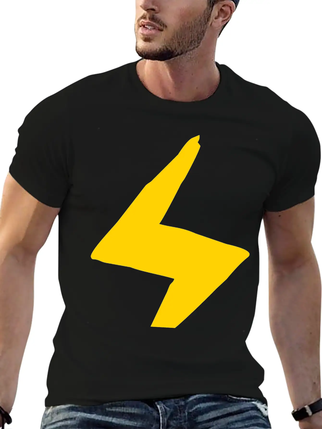 Lightning Hand-drawn Unisex Casual T-Shirt – Clean Design For Daily Comfort