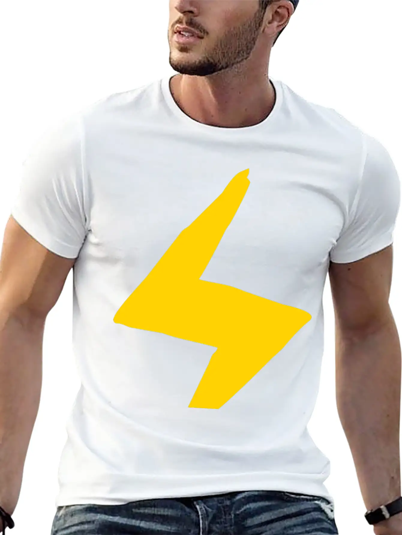 Lightning Hand-drawn Unisex Casual T-Shirt – Clean Design For Daily Comfort