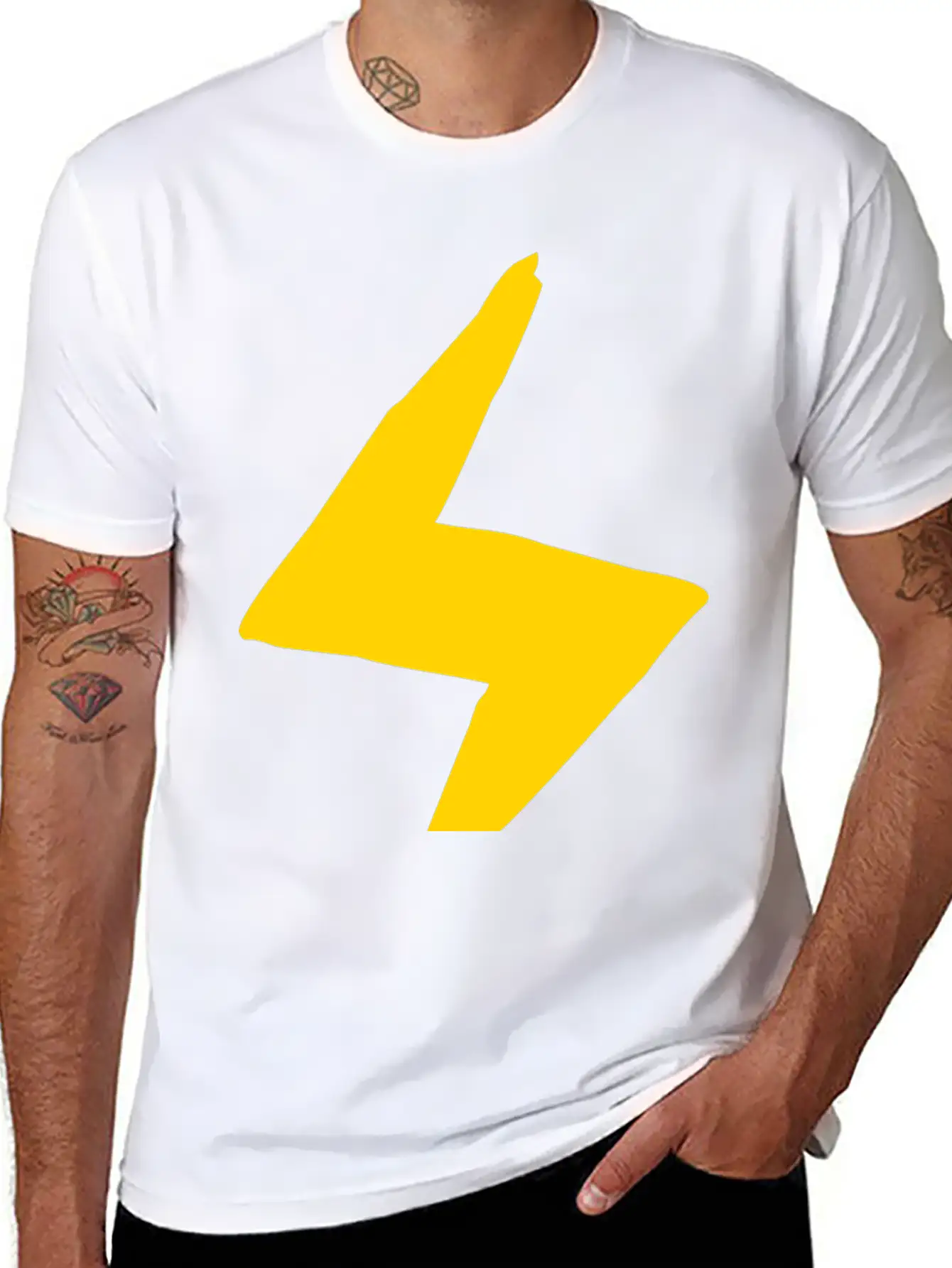 Lightning Hand-drawn Unisex Casual T-Shirt – Clean Design For Daily Comfort