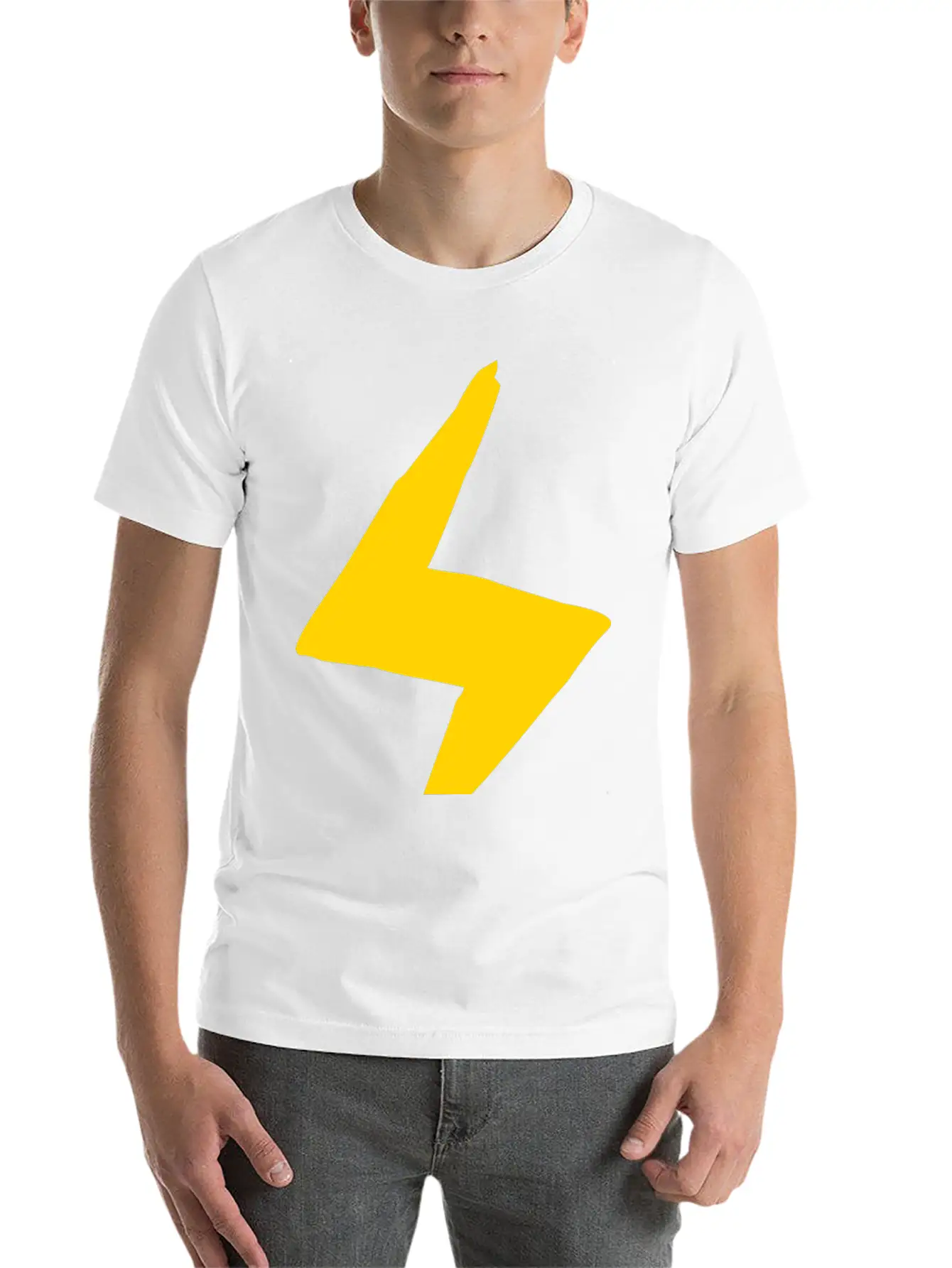 Lightning Hand-drawn Unisex Casual T-Shirt – Clean Design For Daily Comfort
