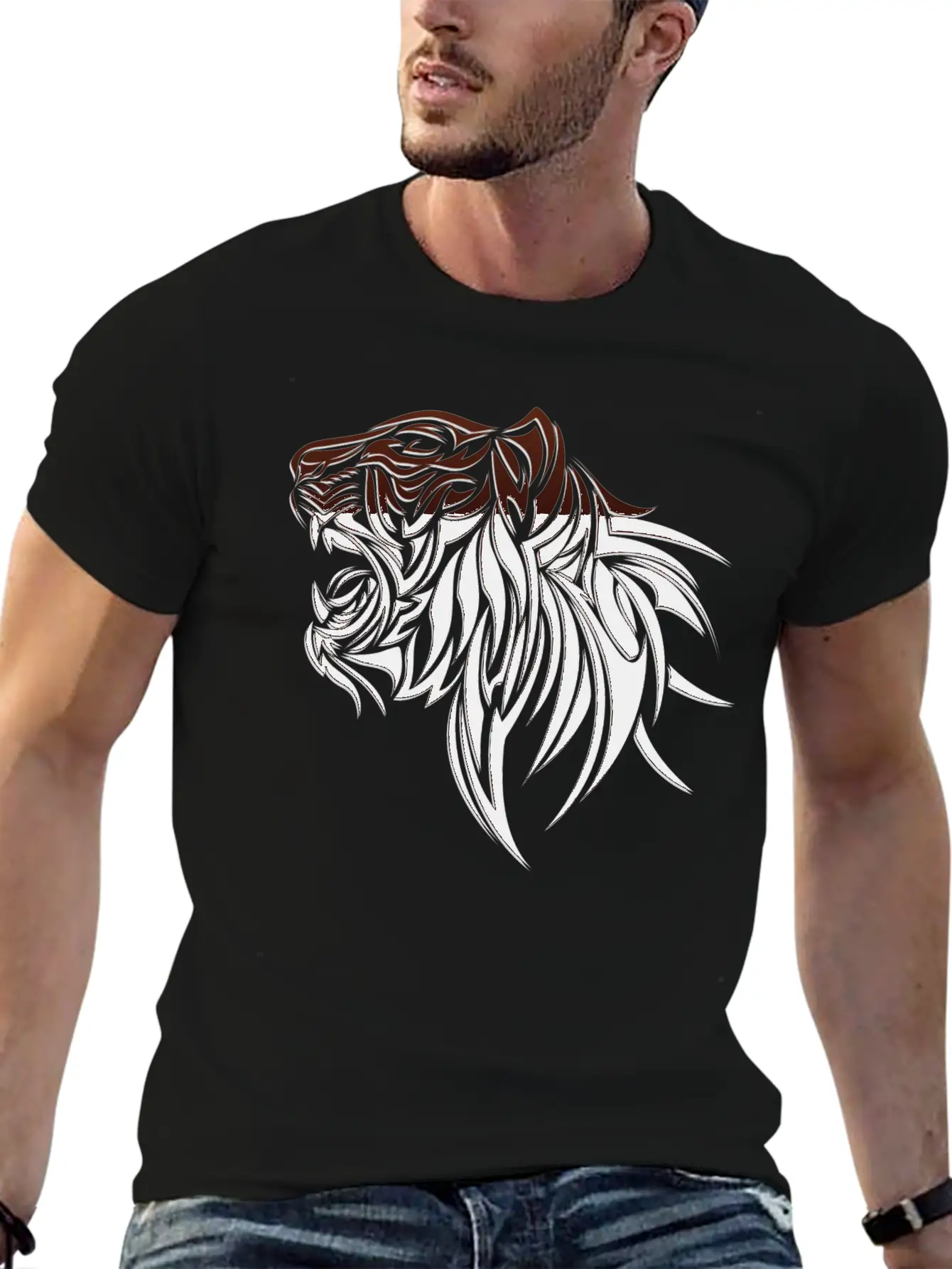 Lion Head Unisex Casual T-Shirt – Clean Design For Daily Comfort