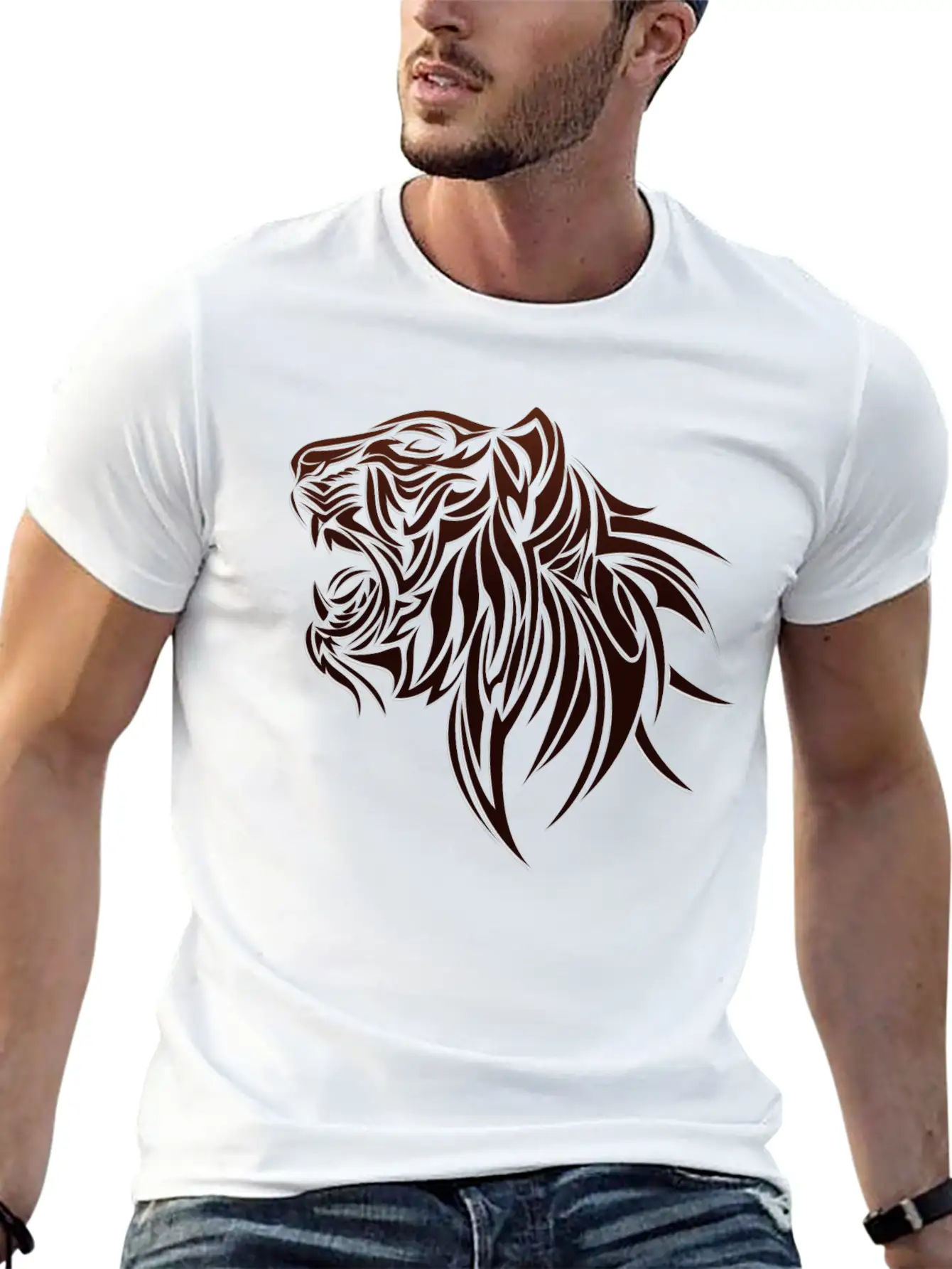 Lion Head Unisex Casual T-Shirt – Clean Design For Daily Comfort