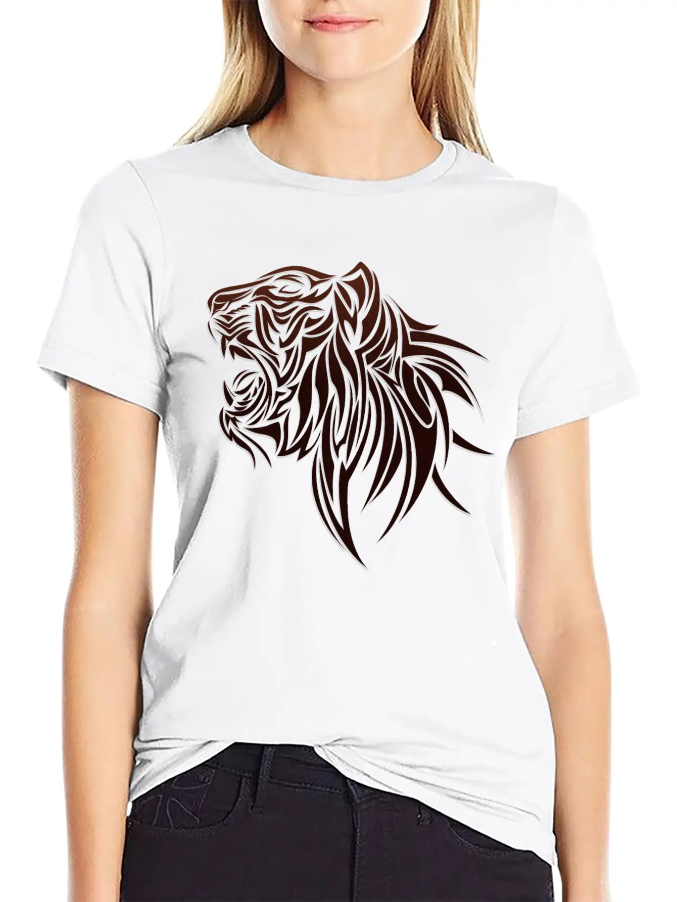 Lion Head Unisex Casual T-Shirt – Clean Design For Daily Comfort