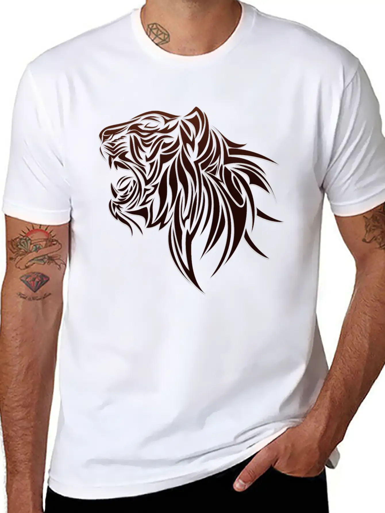Lion Head Unisex Casual T-Shirt – Clean Design For Daily Comfort