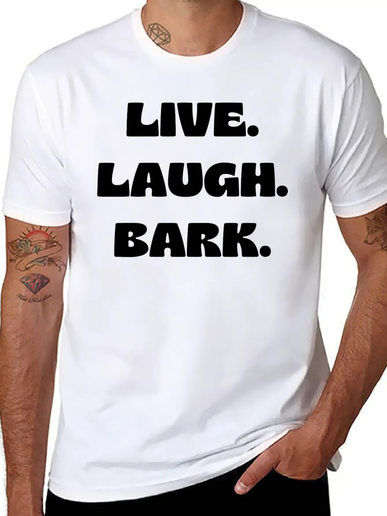 Live Laugh Bark Unisex Casual T-Shirt – Clean Design For Daily Comfort