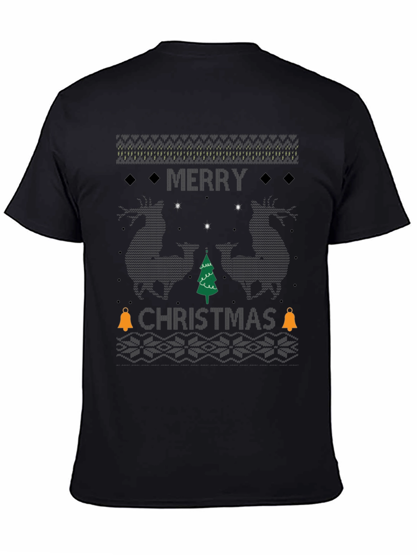 Merry Christmas Ugly Sweater Style Graphic Tee