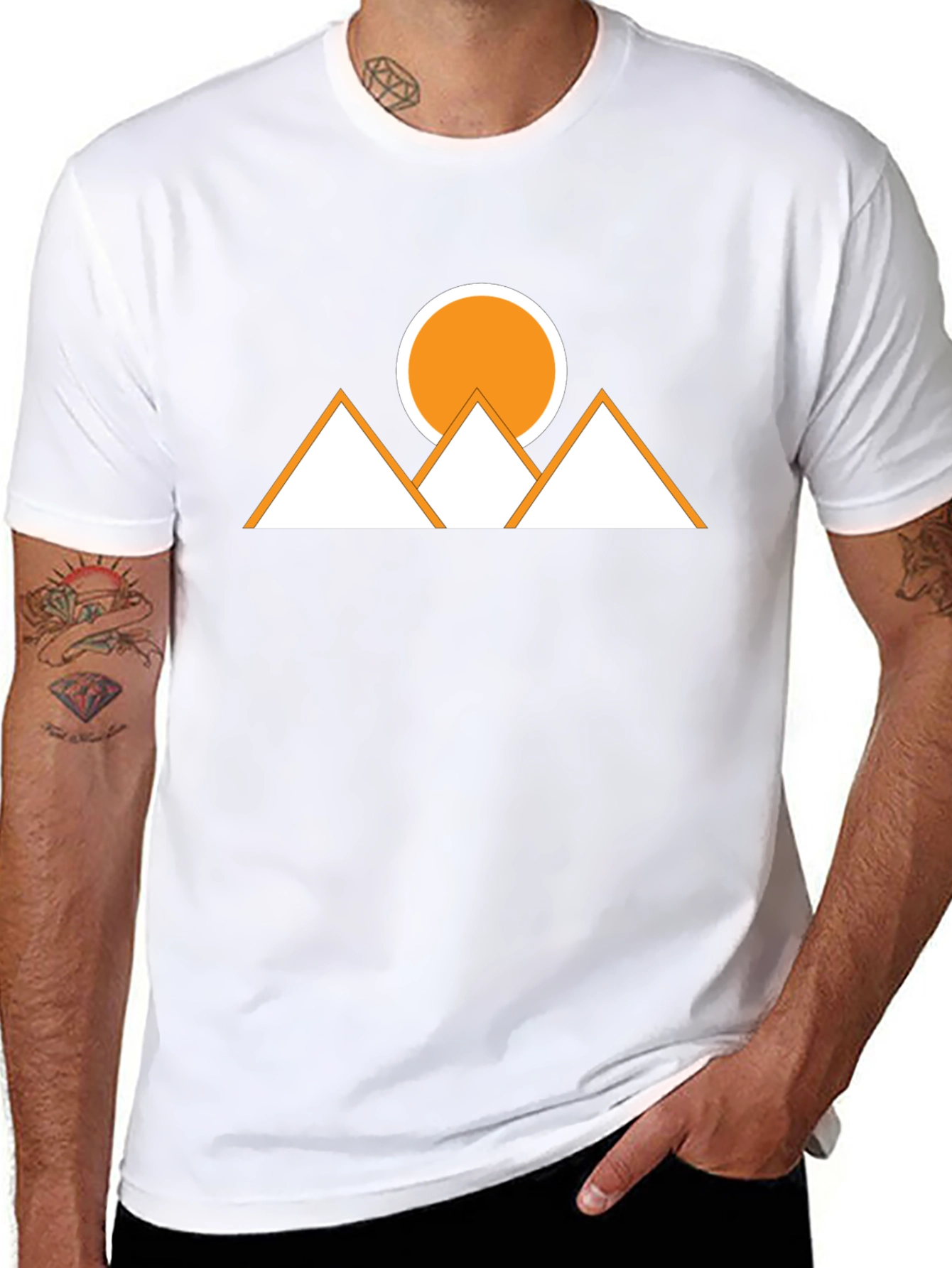 Geometric Mountains & Sun Graphic Tee